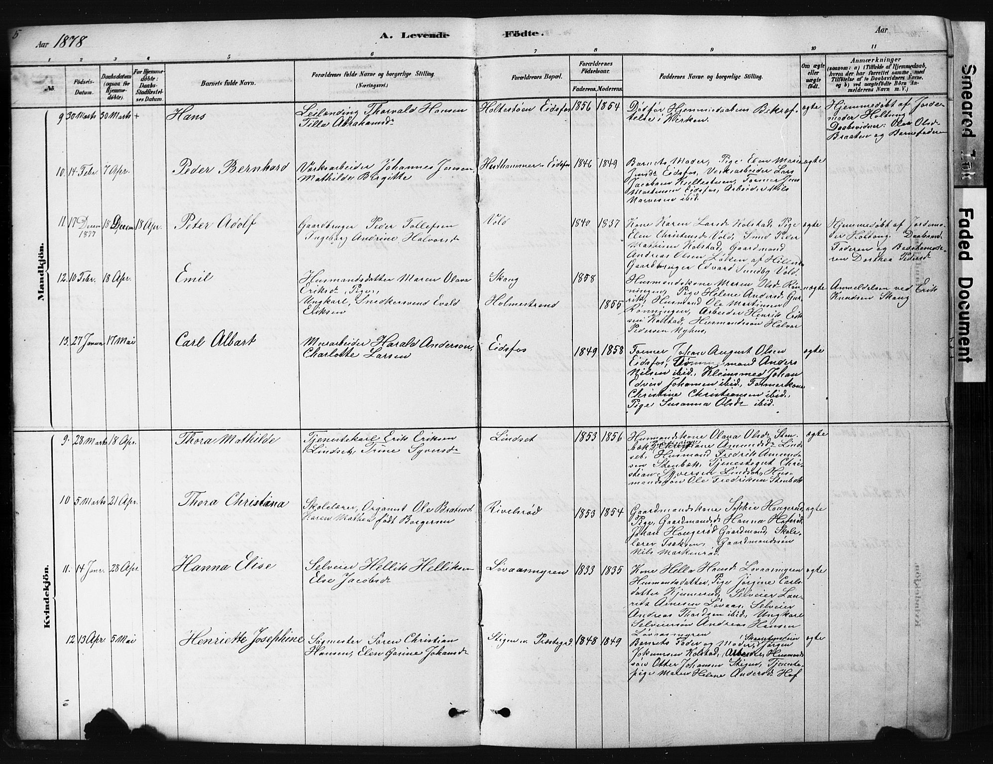 Hof kirkebøker, AV/SAKO-A-64/G/Ga/L0004: Parish register (copy) no. I 4, 1878-1930, p. 5