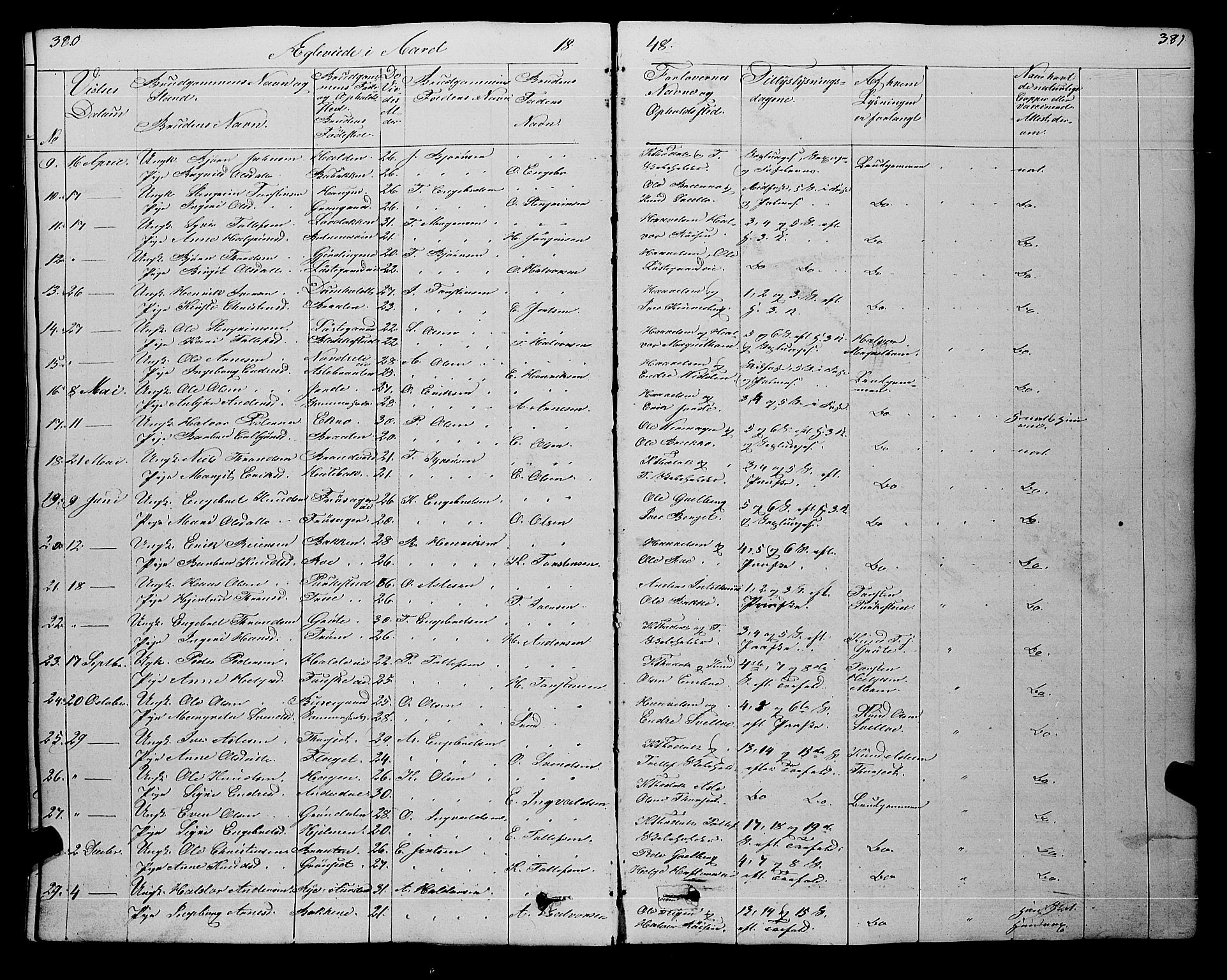 Gol kirkebøker, AV/SAKO-A-226/F/Fa/L0002: Parish register (official) no. I 2, 1837-1863, p. 380-381