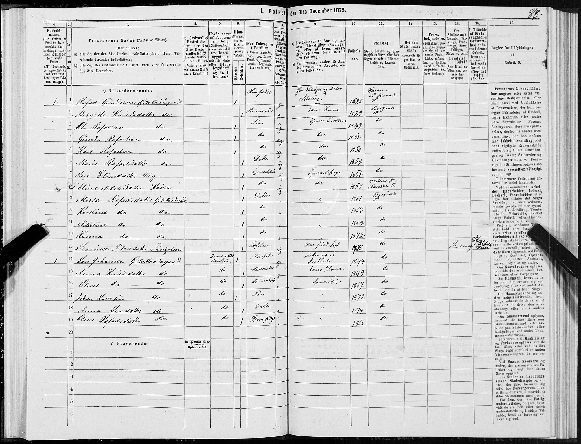 SAT, 1875 census for 1531P Borgund, 1875, p. 5088