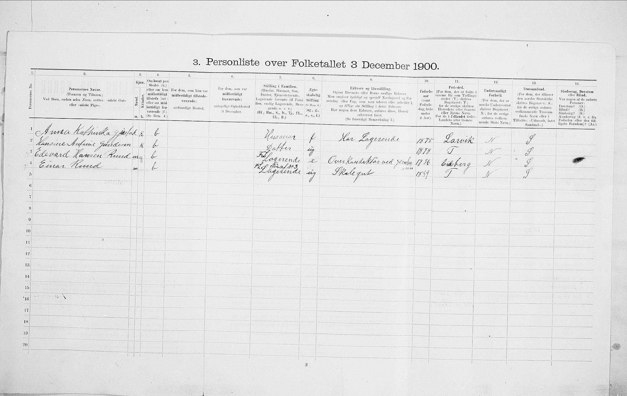 SAO, 1900 census for Kristiania, 1900, p. 74361