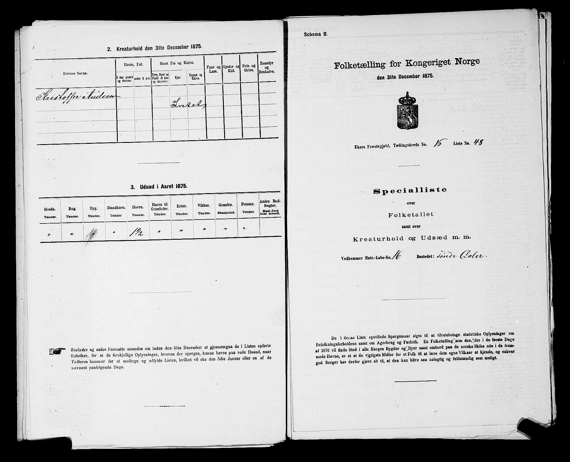 SAKO, 1875 census for 0624P Eiker, 1875, p. 2965