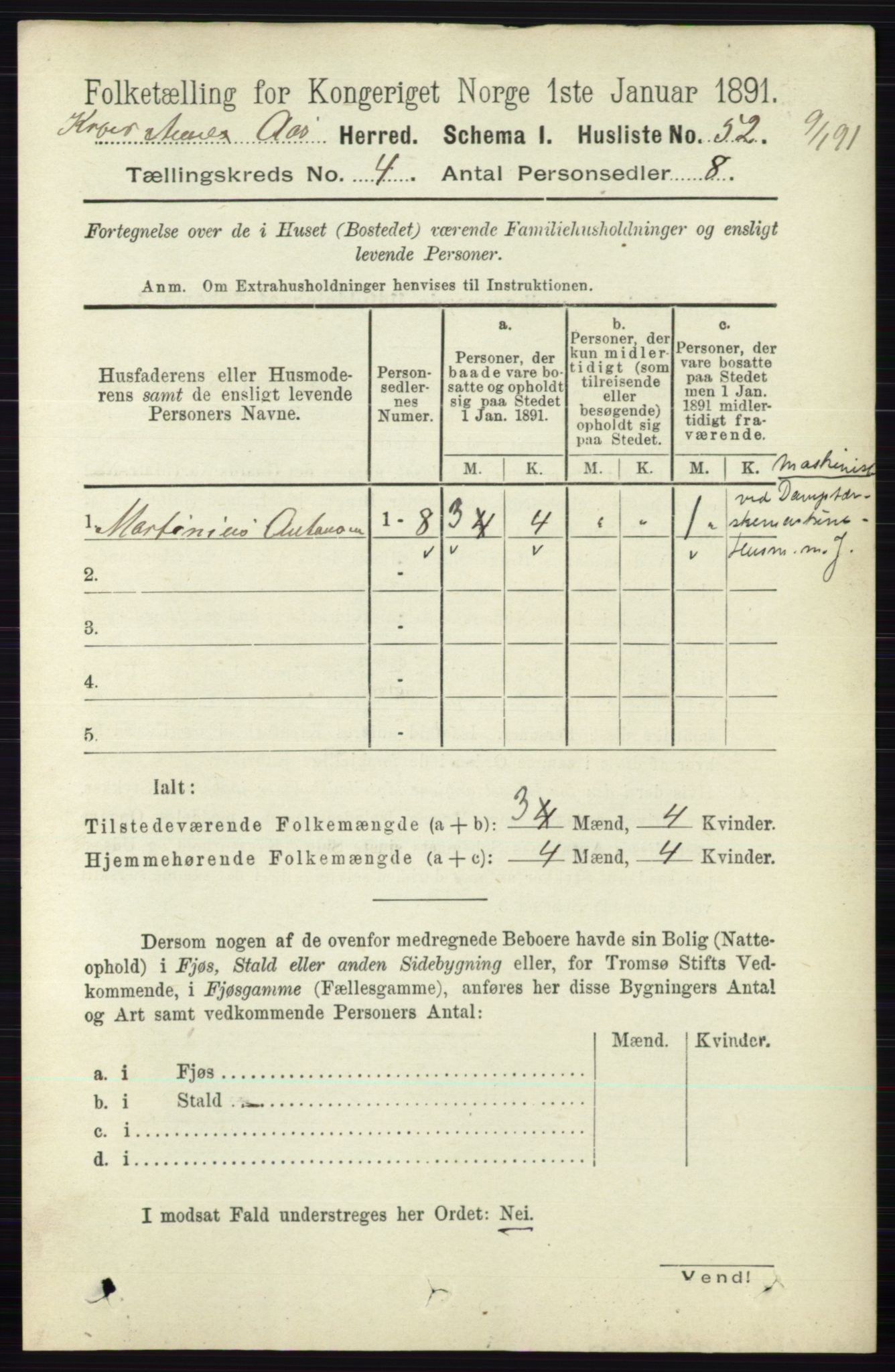 RA, 1891 census for 0214 Ås, 1891, p. 3034