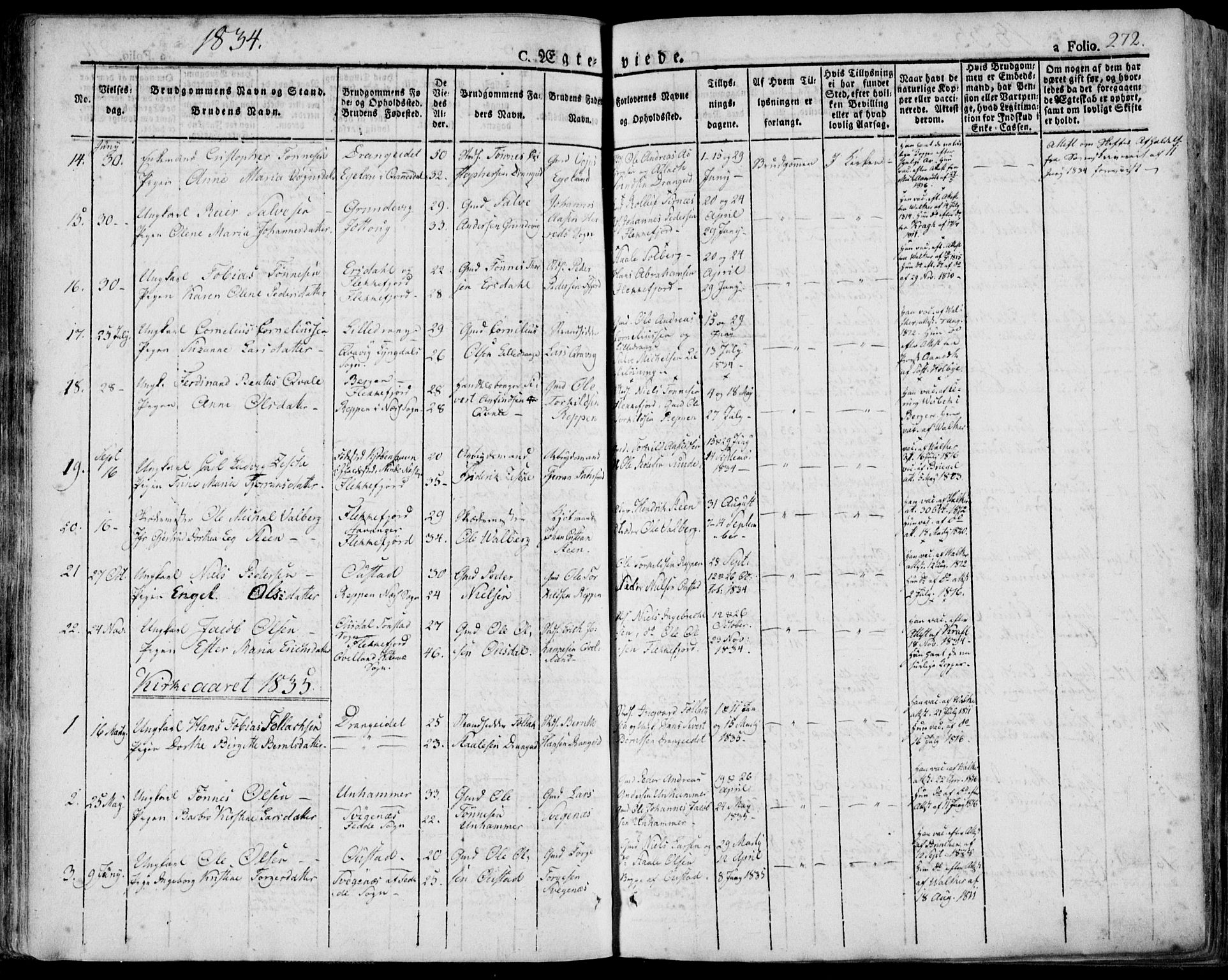 Flekkefjord sokneprestkontor, AV/SAK-1111-0012/F/Fa/Fac/L0003: Parish register (official) no. A 3, 1826-1841, p. 272