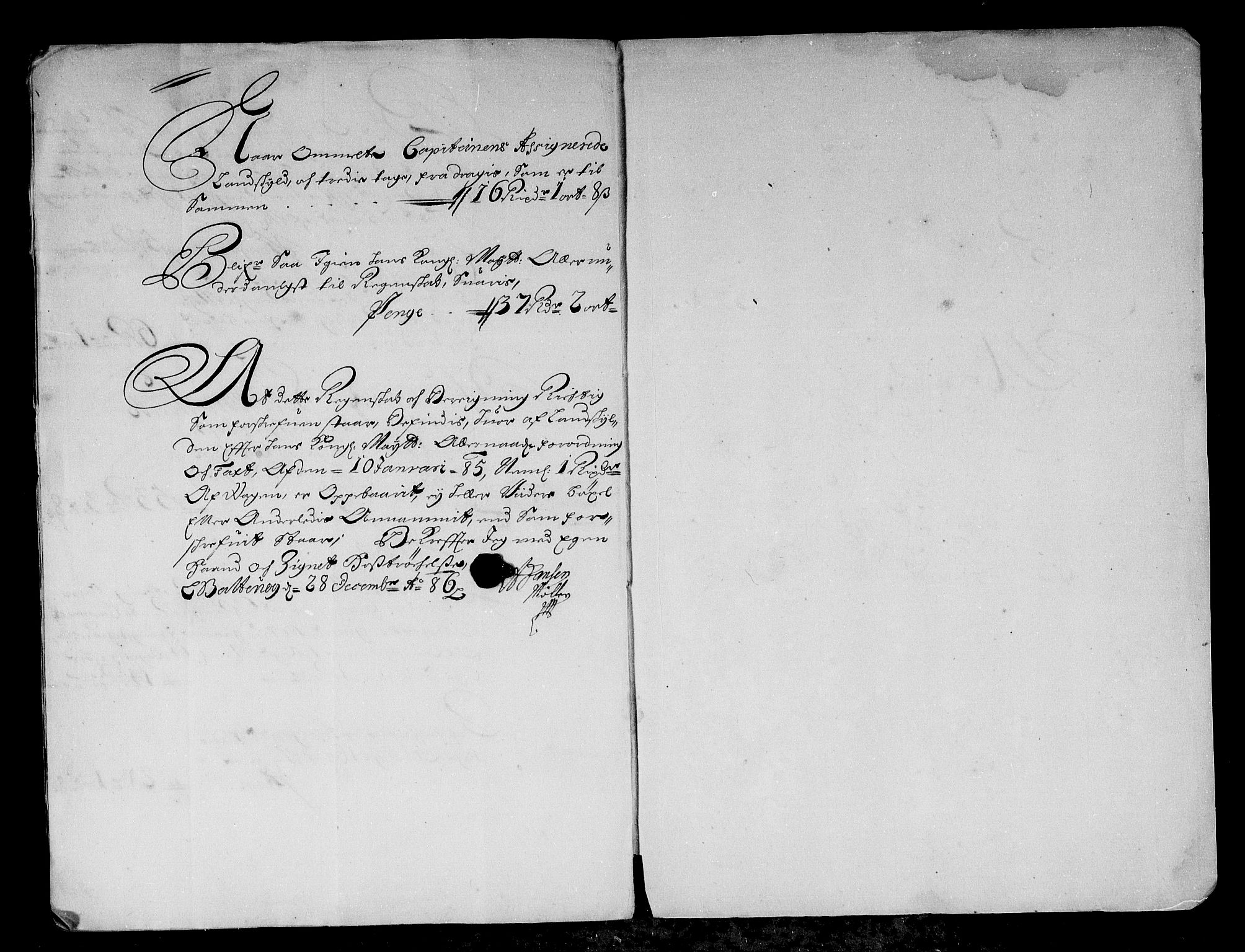 Rentekammeret inntil 1814, Reviderte regnskaper, Stiftamtstueregnskaper, Bergen stiftamt, RA/EA-6043/R/Rc/L0081: Bergen stiftamt, 1686