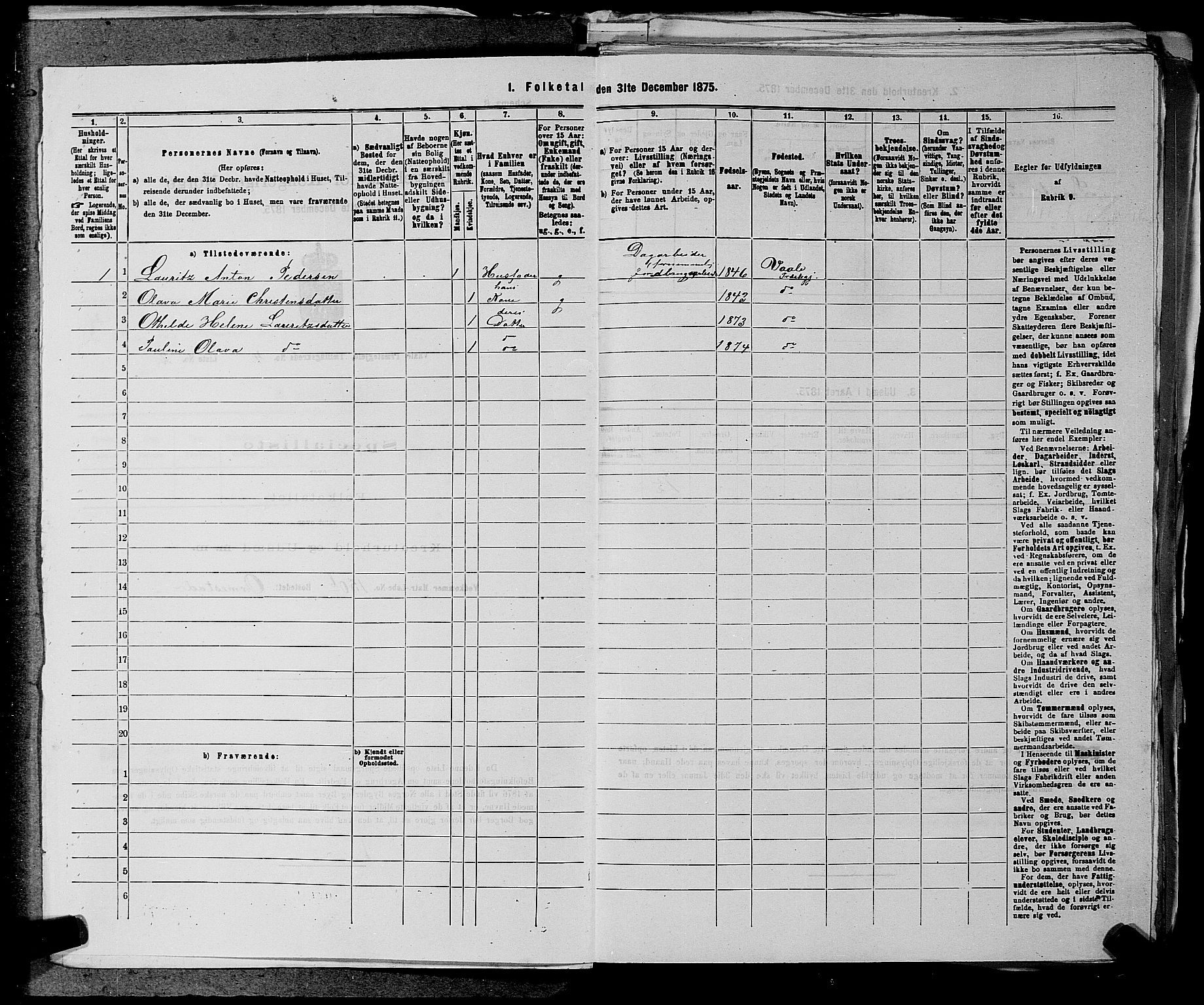 SAKO, 1875 census for 0716P Våle, 1875, p. 518