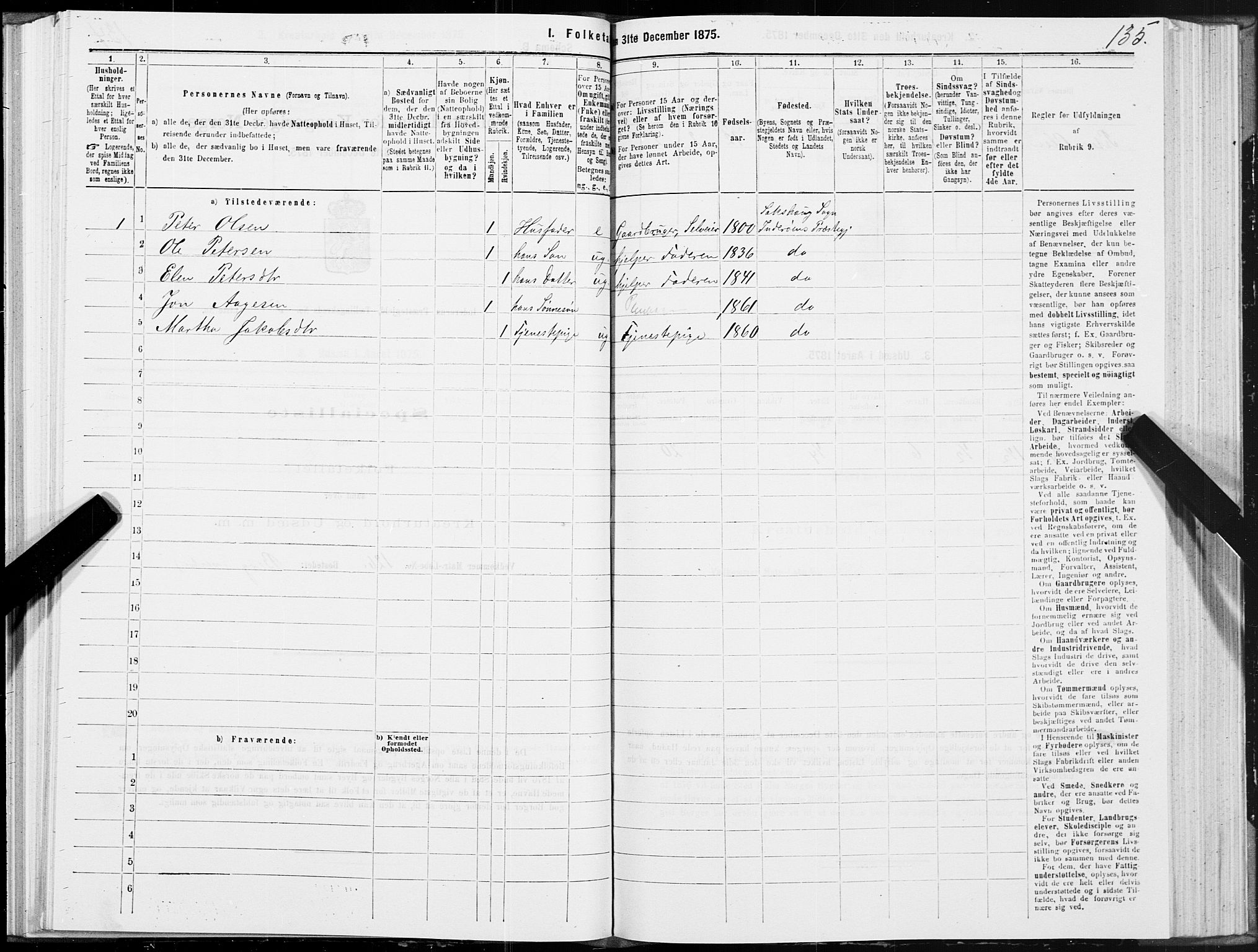 SAT, 1875 census for 1729P Inderøy, 1875, p. 3135