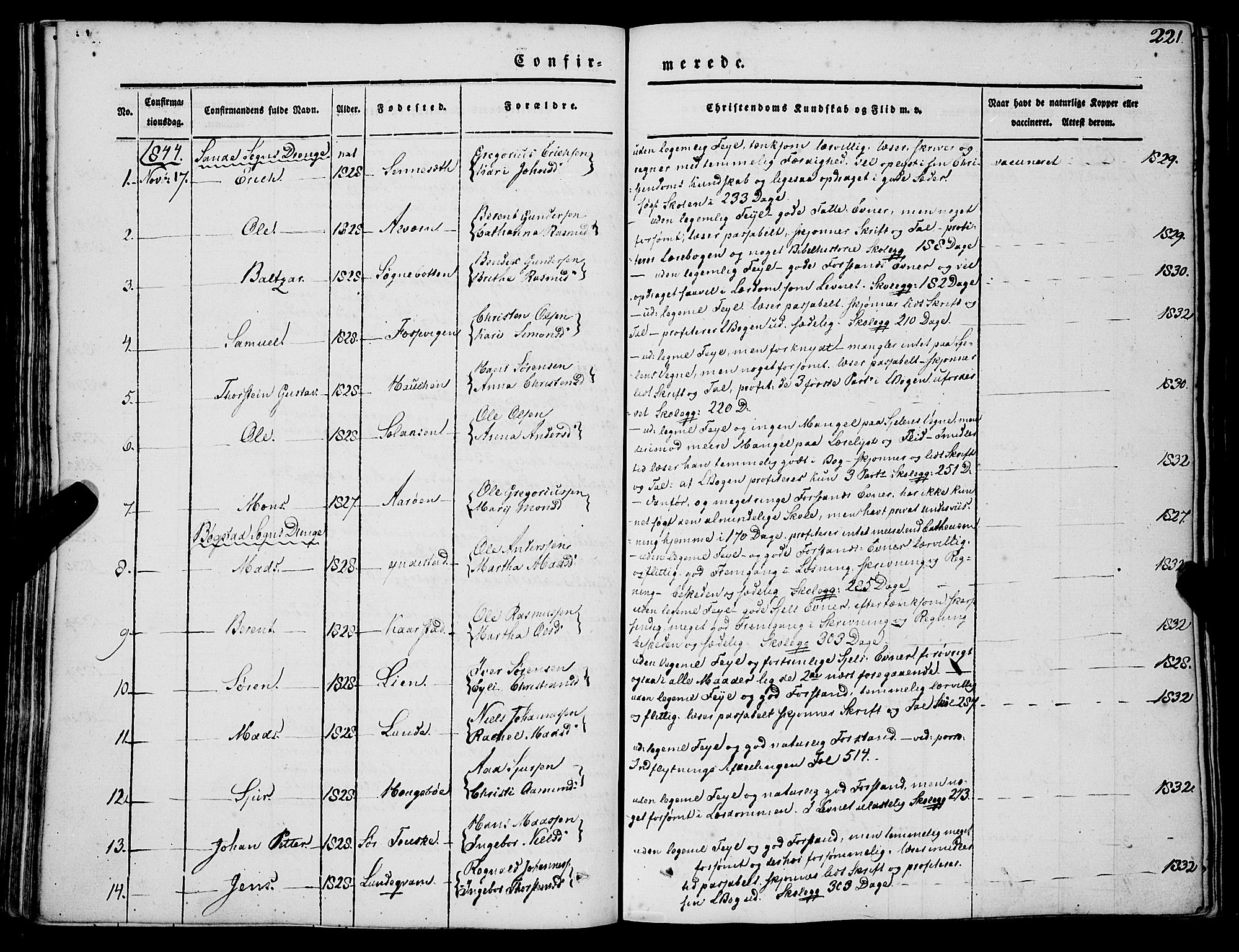 Gaular sokneprestembete, AV/SAB-A-80001/H/Haa: Parish register (official) no. A 4I, 1840-1859, p. 221