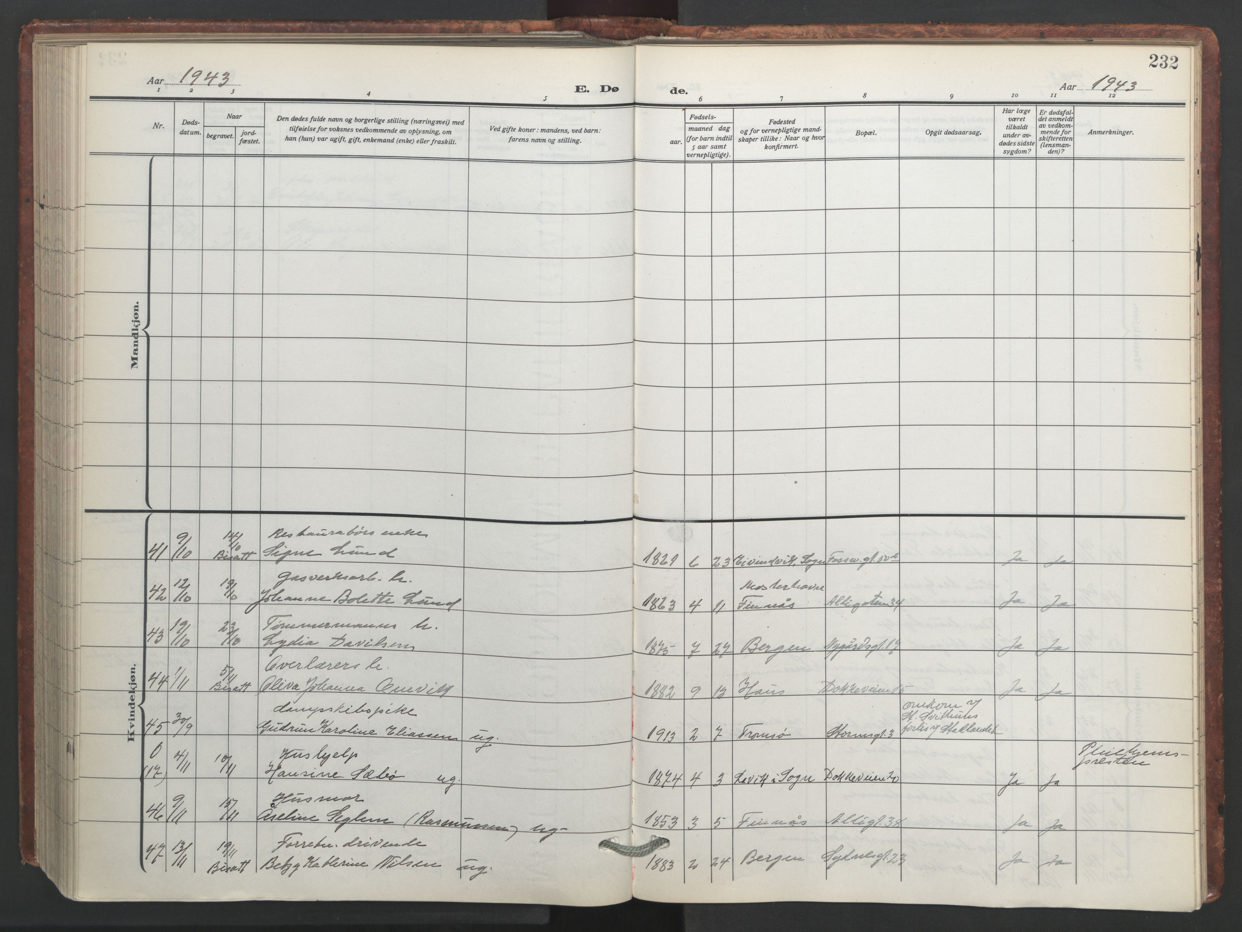 Johanneskirken sokneprestembete, AV/SAB-A-76001/H/Hab: Parish register (copy) no. D 2, 1916-1950, p. 231b-232a