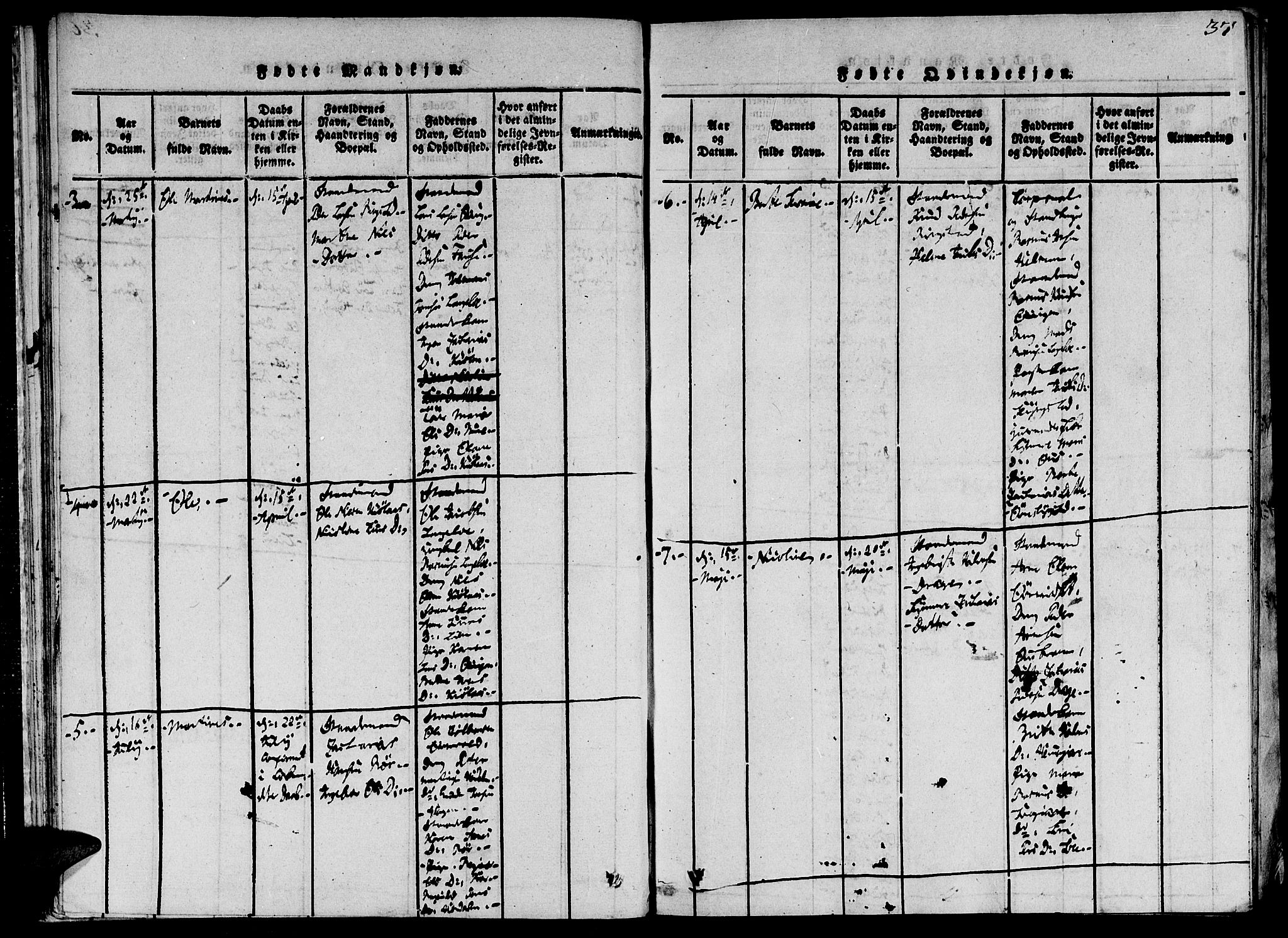 Ministerialprotokoller, klokkerbøker og fødselsregistre - Møre og Romsdal, AV/SAT-A-1454/520/L0273: Parish register (official) no. 520A03, 1817-1826, p. 37