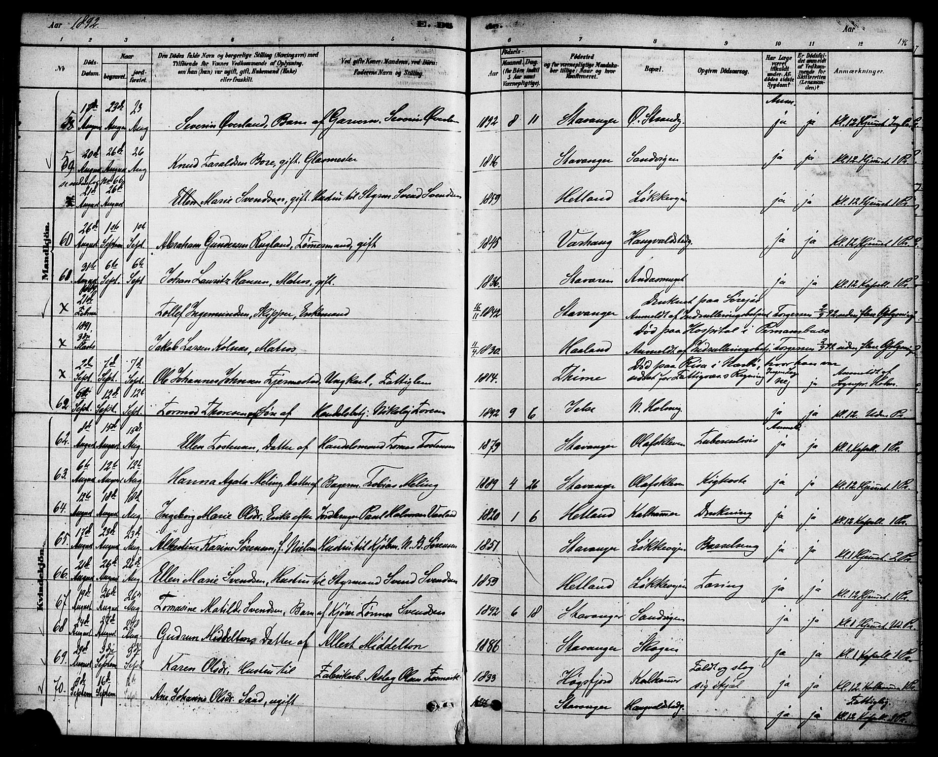 Domkirken sokneprestkontor, SAST/A-101812/001/30/30BA/L0027: Parish register (official) no. A 26, 1878-1896, p. 146