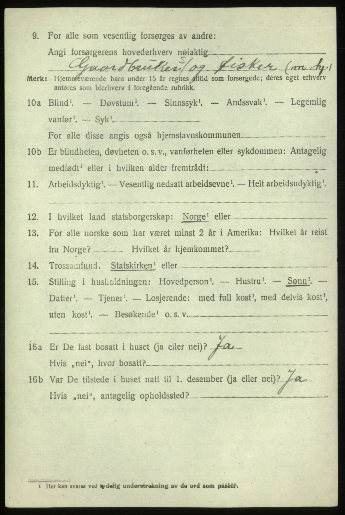 SAB, 1920 census for Sveio, 1920, p. 3555