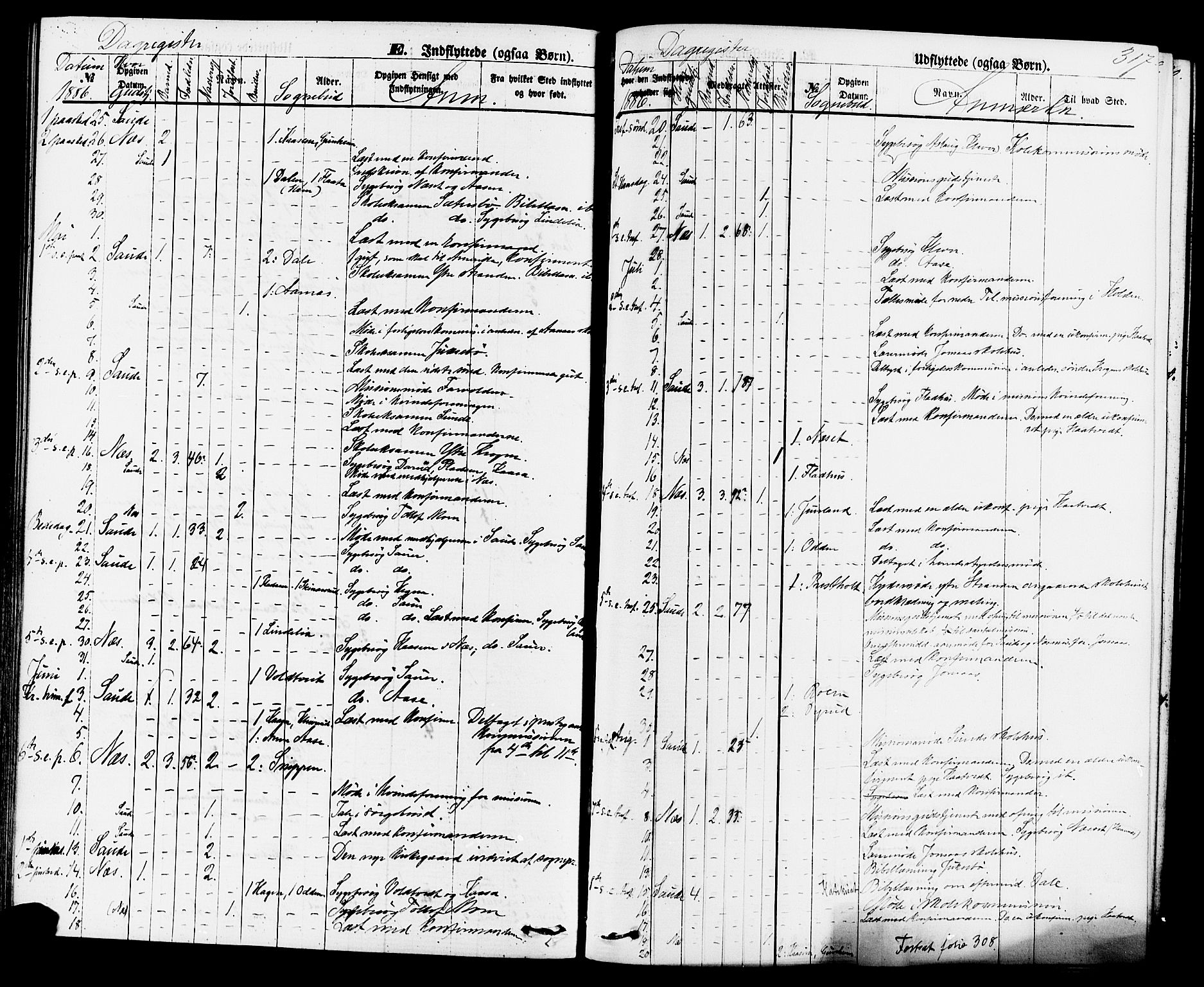 Sauherad kirkebøker, SAKO/A-298/F/Fa/L0008: Parish register (official) no. I 8, 1873-1886, p. 317