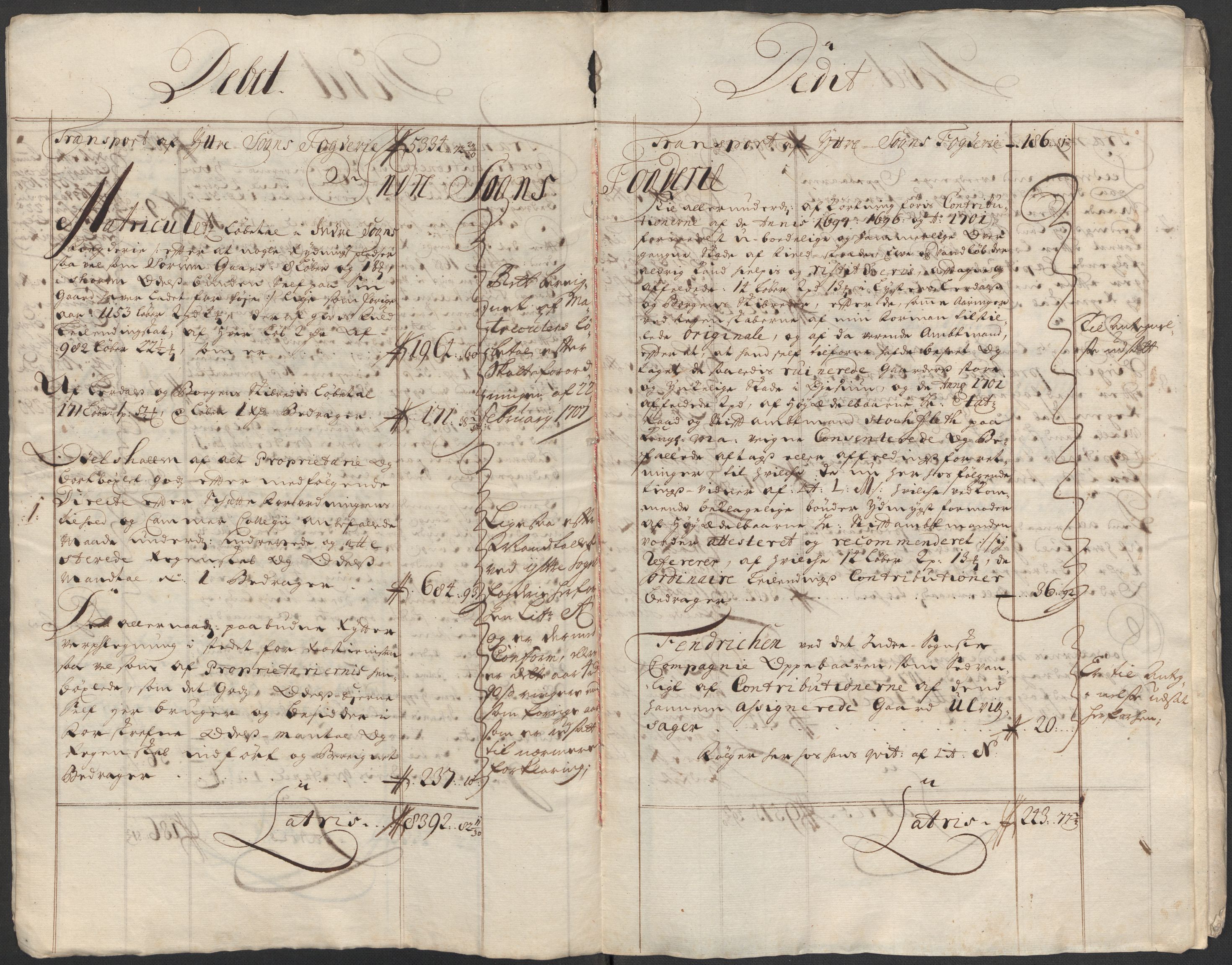 Rentekammeret inntil 1814, Reviderte regnskaper, Fogderegnskap, AV/RA-EA-4092/R52/L3314: Fogderegnskap Sogn, 1705-1707, p. 414