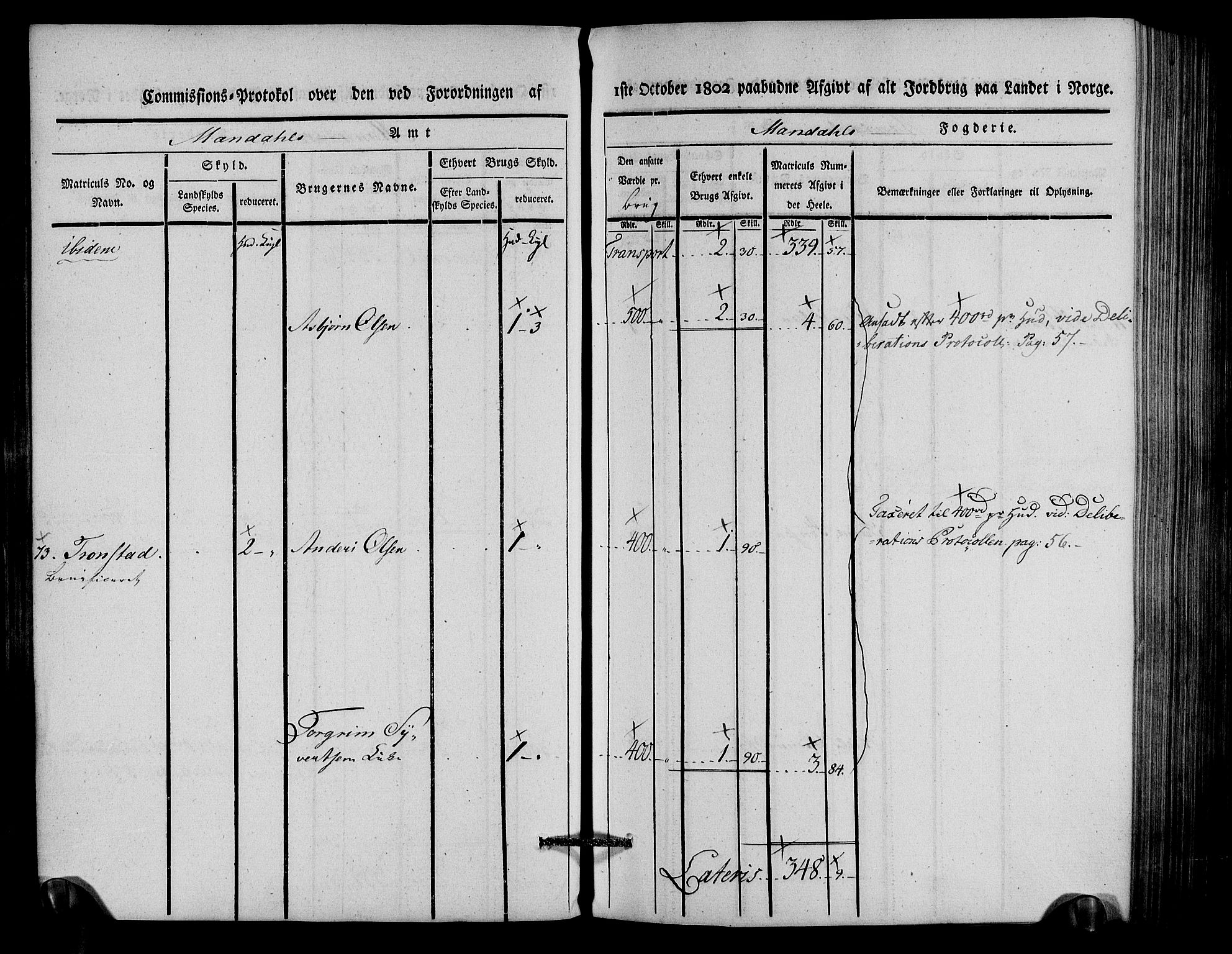 Rentekammeret inntil 1814, Realistisk ordnet avdeling, AV/RA-EA-4070/N/Ne/Nea/L0088: Mandal fogderi. Kommisjonsprotokoll "Nr. 2", for Søgne, Greipstad, Hægeland, Øvrebø, Oddernes, Tveit og Vennesla sogn, 1803, p. 79