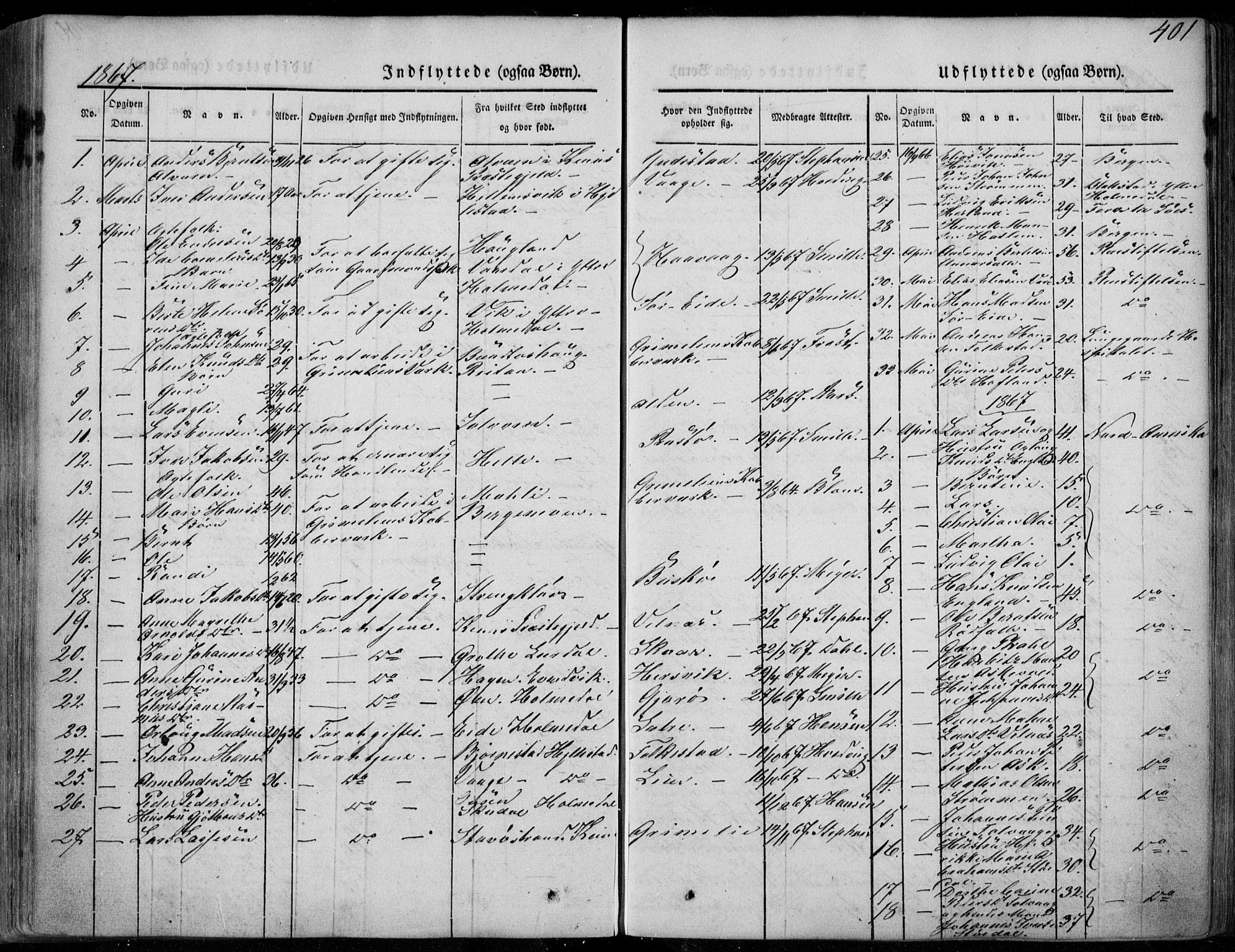 Askvoll sokneprestembete, SAB/A-79501/H/Haa/Haaa/L0011/0002: Parish register (official) no. A 11 II, 1845-1878, p. 401
