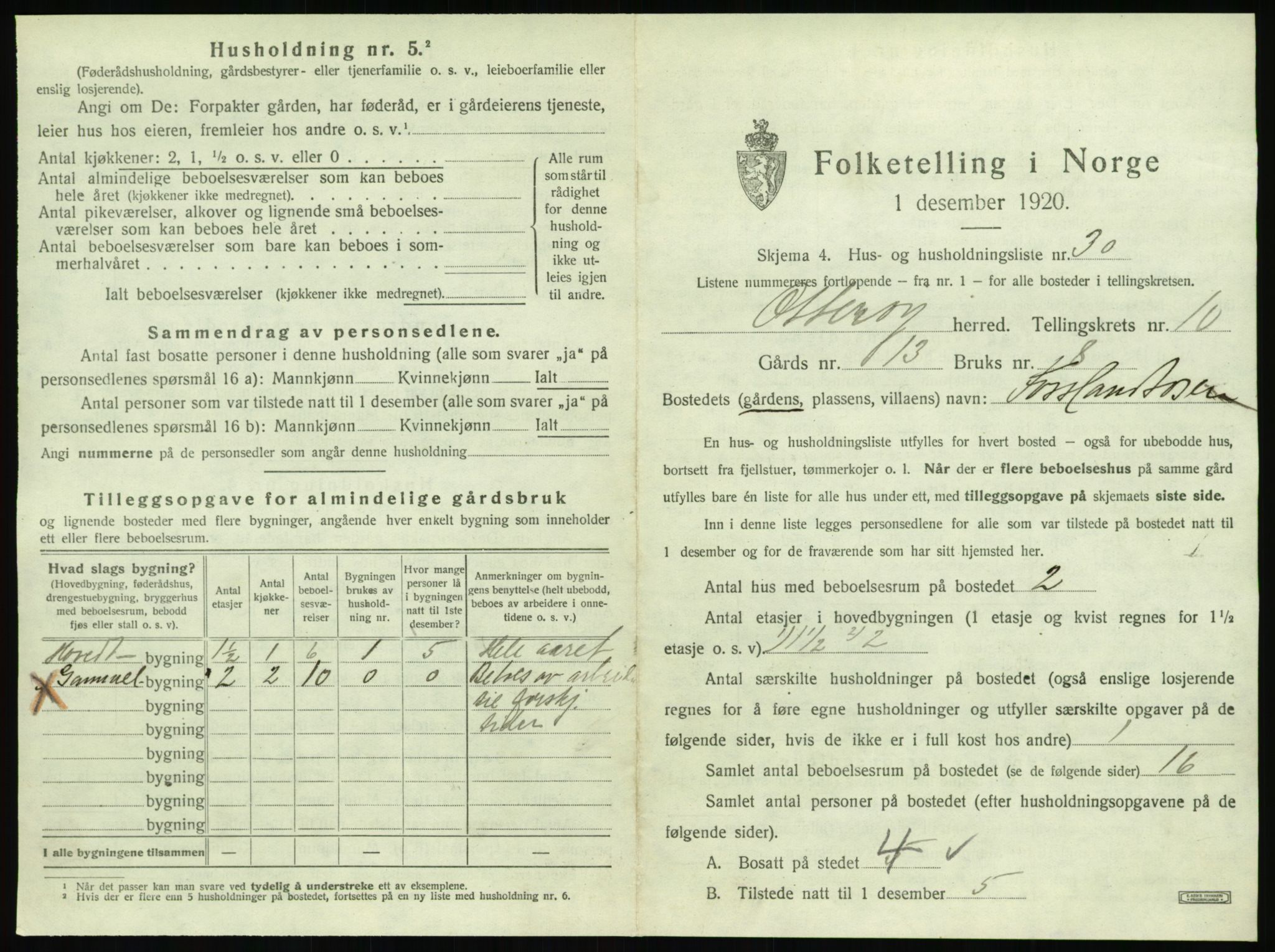 SAT, 1920 census for Otterøy, 1920, p. 611