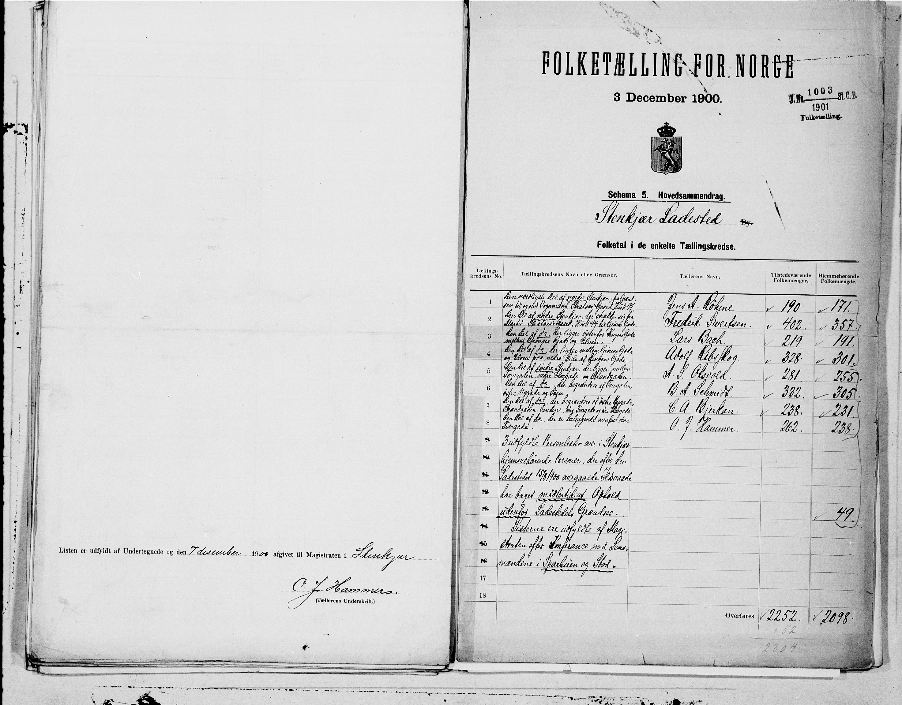 SAT, 1900 census for Steinkjer, 1900, p. 18