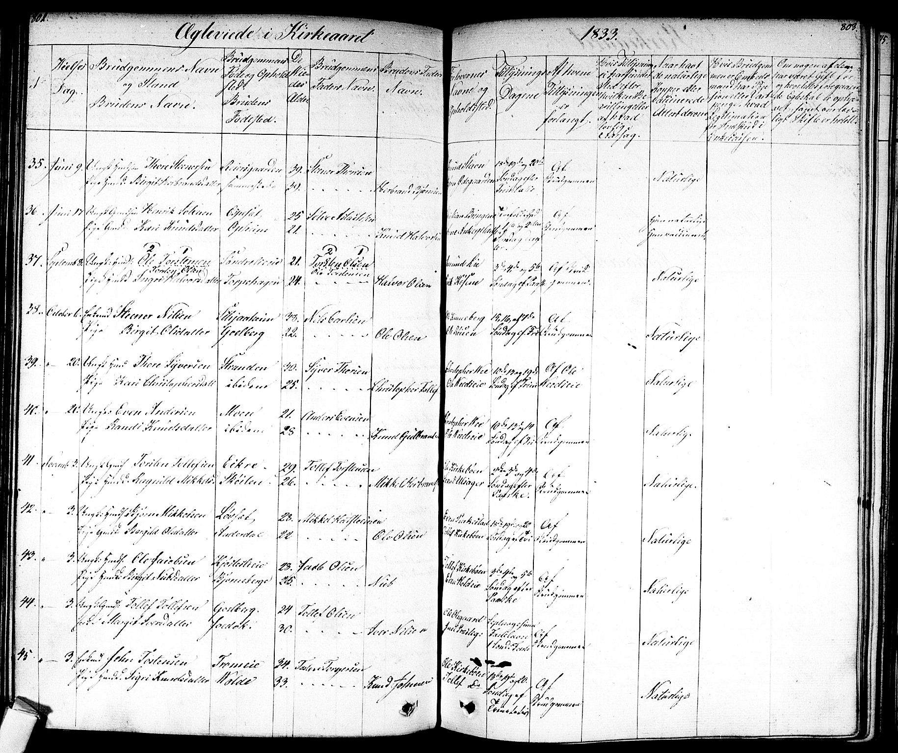 Nes kirkebøker, AV/SAKO-A-236/F/Fa/L0008: Parish register (official) no. 8, 1824-1834, p. 802-803