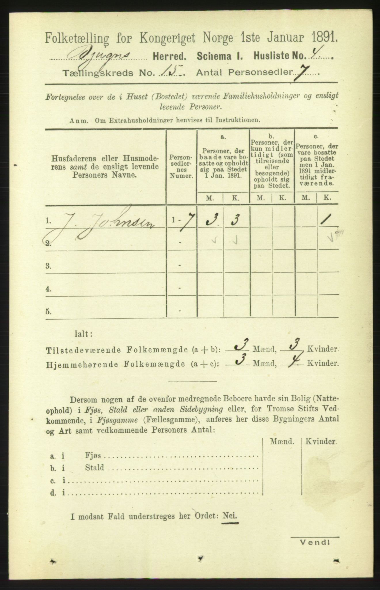 RA, 1891 census for 1627 Bjugn, 1891, p. 4217