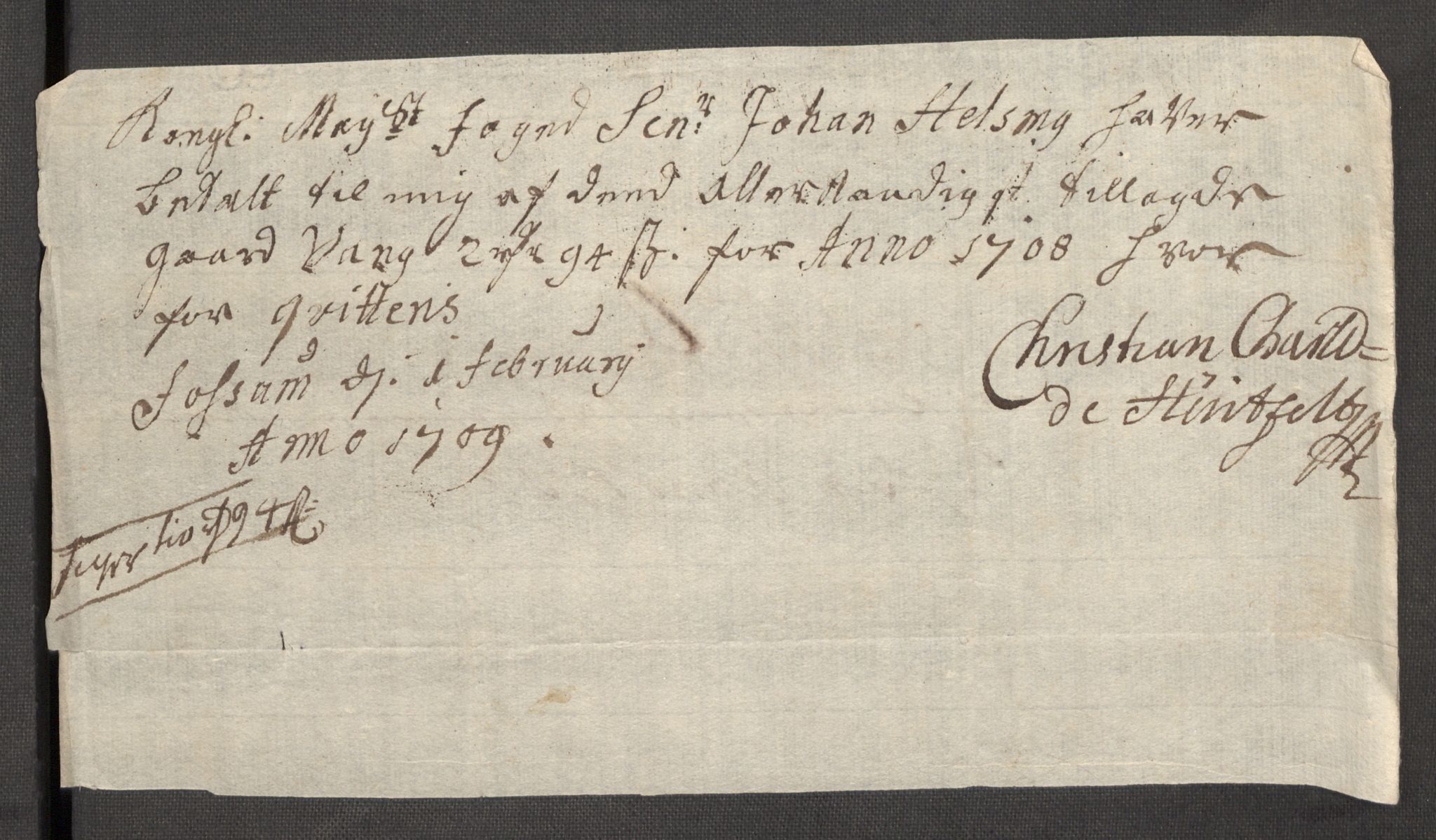 Rentekammeret inntil 1814, Reviderte regnskaper, Fogderegnskap, AV/RA-EA-4092/R63/L4316: Fogderegnskap Inderøy, 1708, p. 201