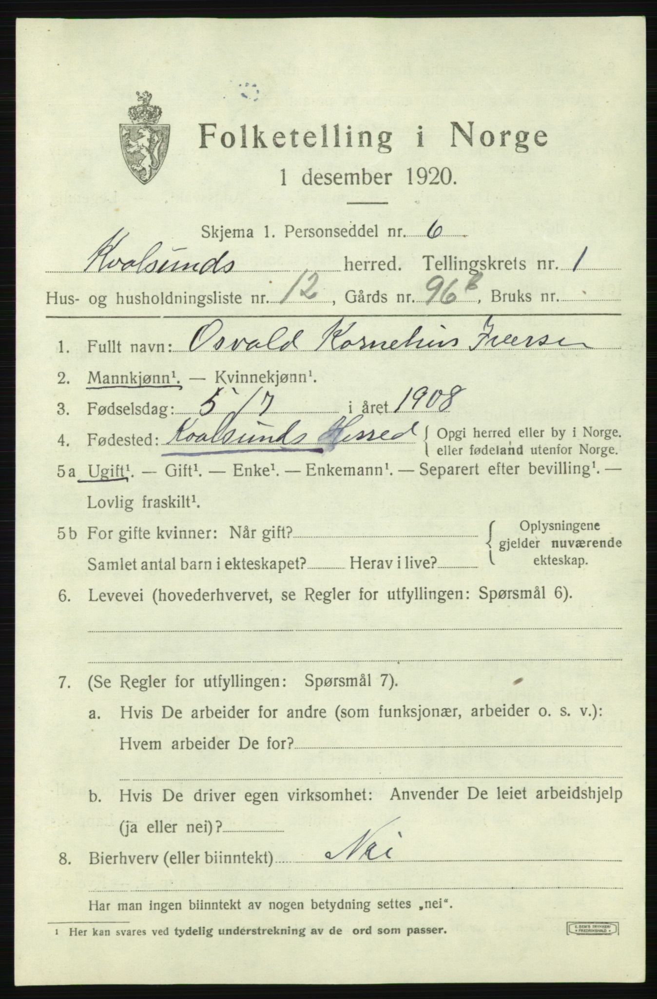 SATØ, 1920 census for , 1920, p. 642