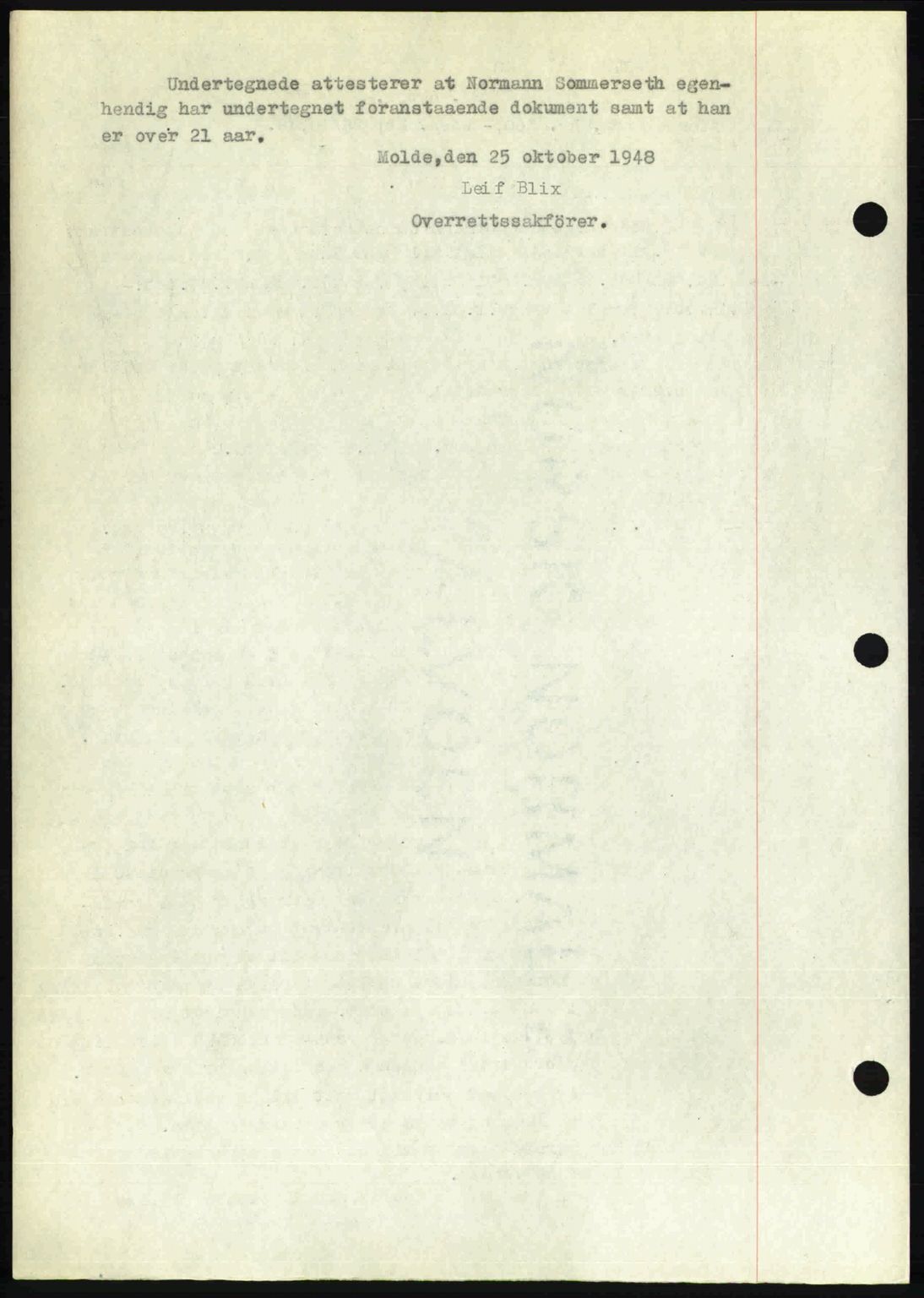 Romsdal sorenskriveri, AV/SAT-A-4149/1/2/2C: Mortgage book no. A27, 1948-1948, Diary no: : 2728/1948