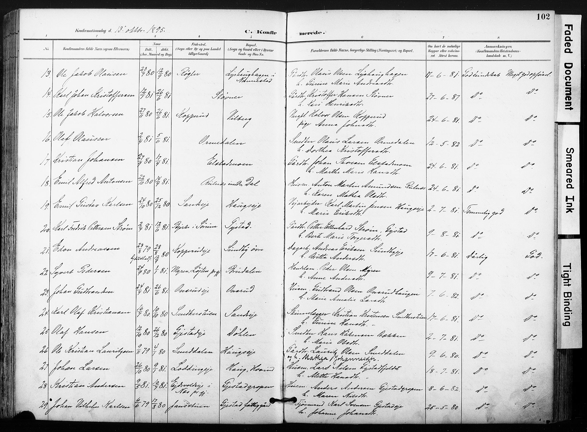 Ullensaker prestekontor Kirkebøker, AV/SAO-A-10236a/F/Fb/L0002: Parish register (official) no. II 2, 1894-1909, p. 102