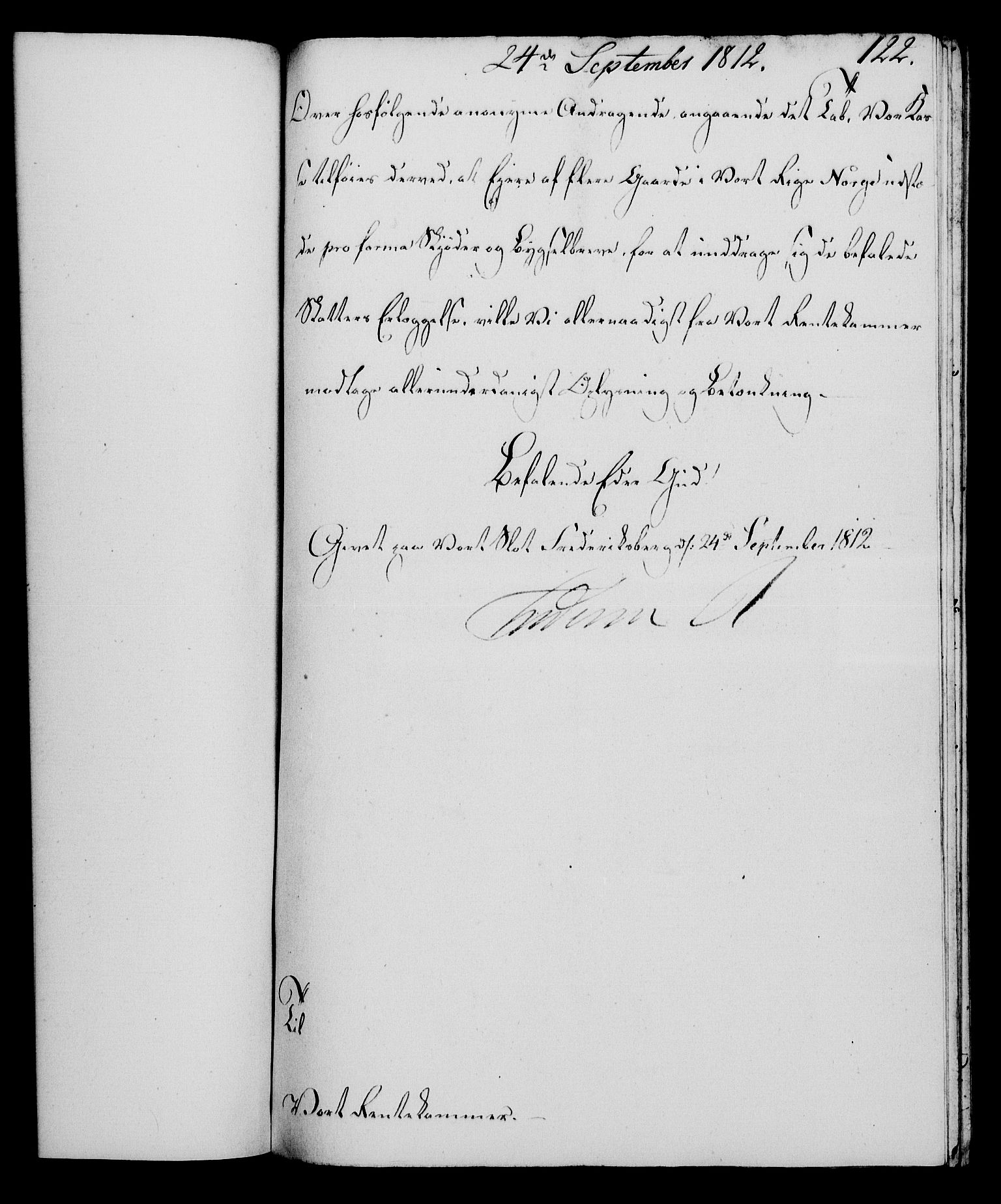 Rentekammeret, Kammerkanselliet, RA/EA-3111/G/Gf/Gfa/L0094: Norsk relasjons- og resolusjonsprotokoll (merket RK 52.94), 1812, p. 479