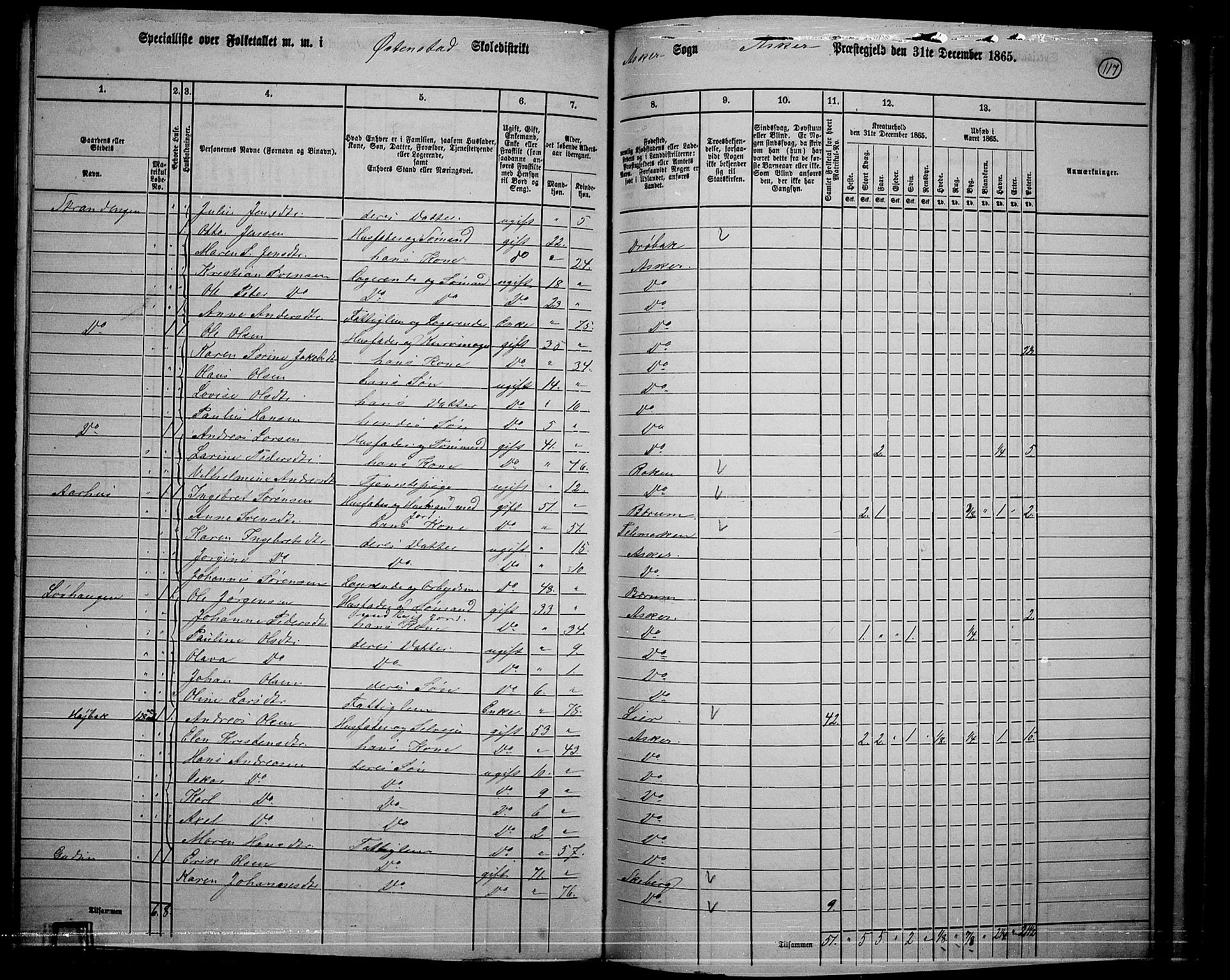 RA, 1865 census for Asker, 1865, p. 113