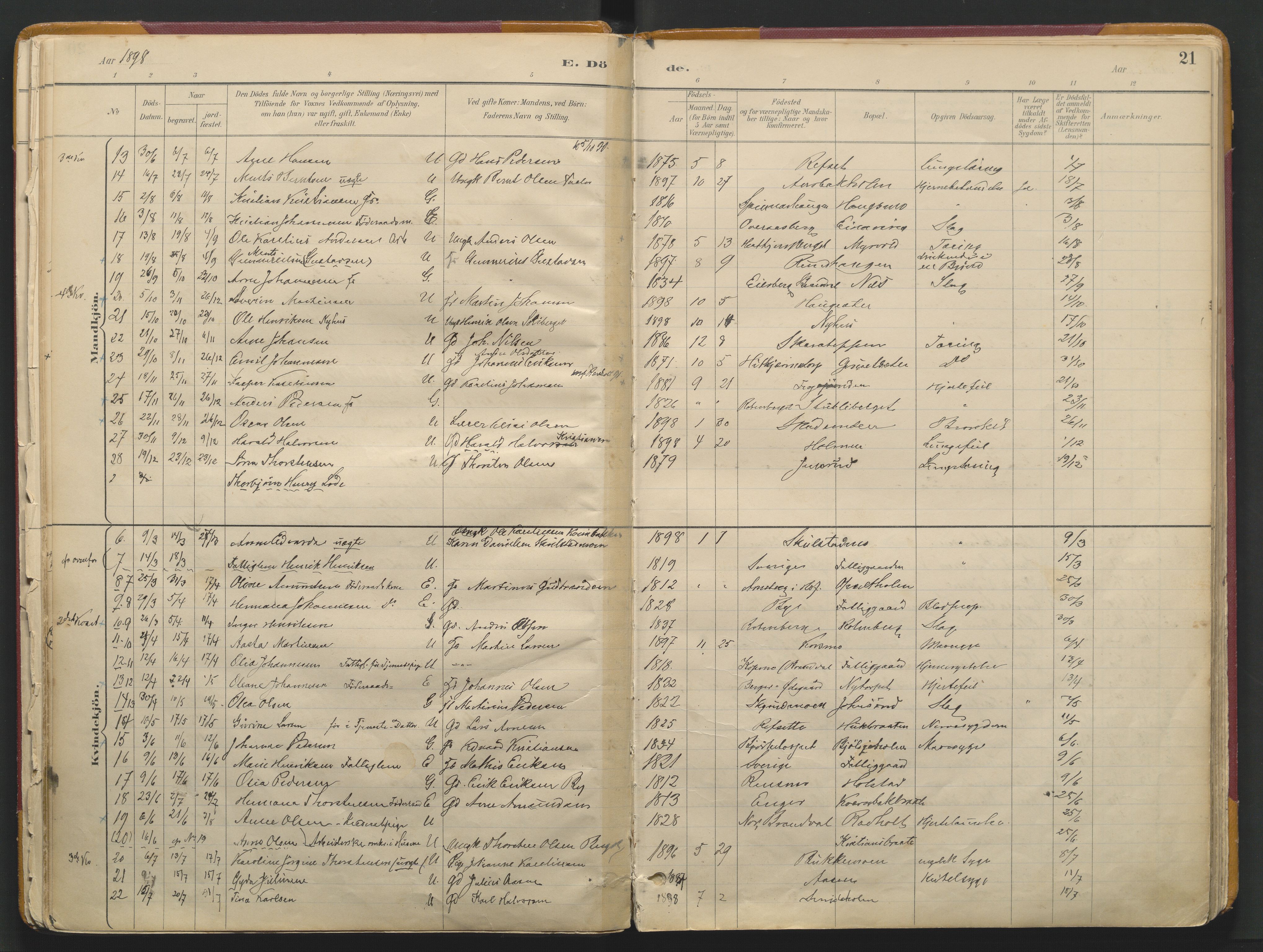 Grue prestekontor, SAH/PREST-036/H/Ha/Haa/L0017: Parish register (official) no. 17, 1892-1936, p. 21