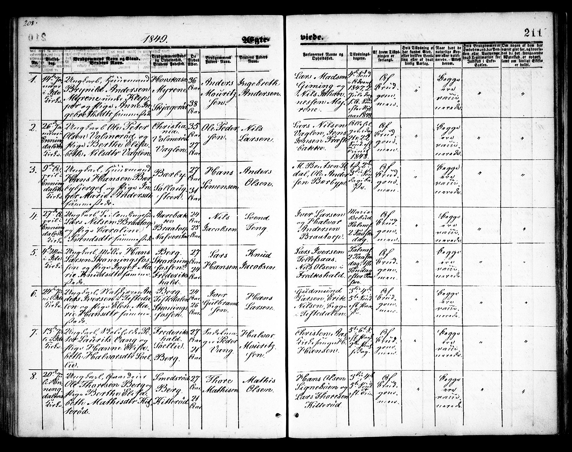 Idd prestekontor Kirkebøker, SAO/A-10911/F/Fc/L0004a: Parish register (official) no. III 4A, 1848-1860, p. 211