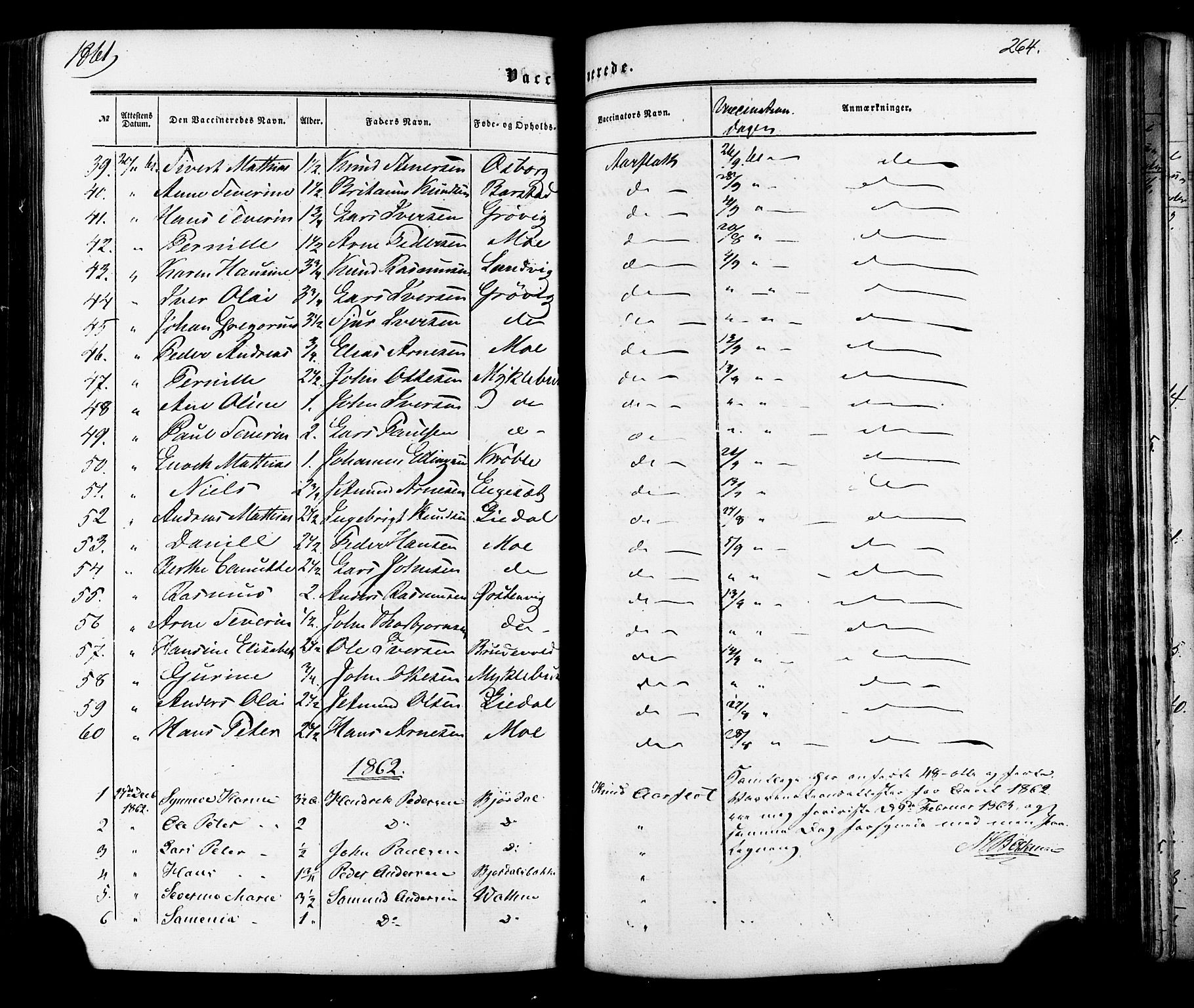 Ministerialprotokoller, klokkerbøker og fødselsregistre - Møre og Romsdal, AV/SAT-A-1454/513/L0175: Parish register (official) no. 513A02, 1856-1877, p. 264