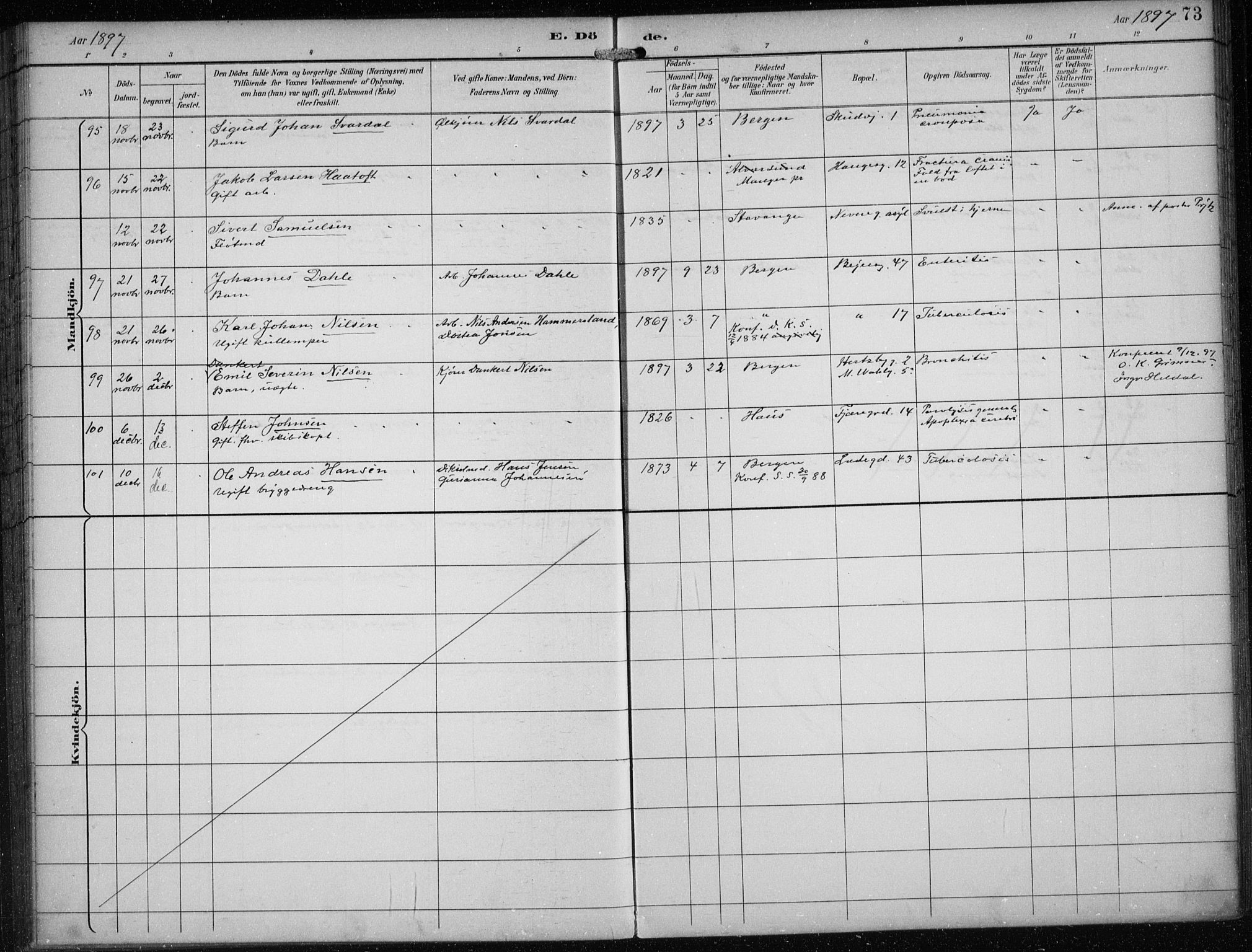 Sandviken Sokneprestembete, AV/SAB-A-77601/H/Ha/L0018: Parish register (official) no. E 1, 1893-1905, p. 73