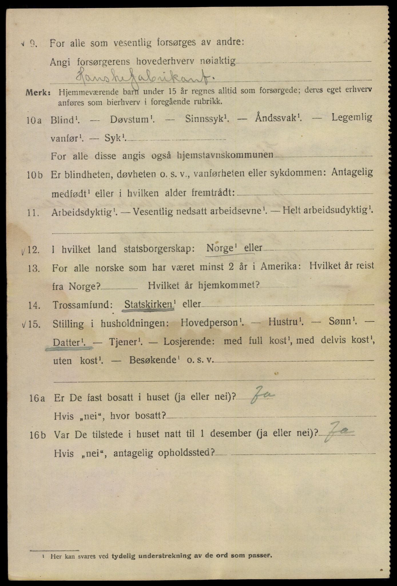 SAO, 1920 census for Kristiania, 1920, p. 215024