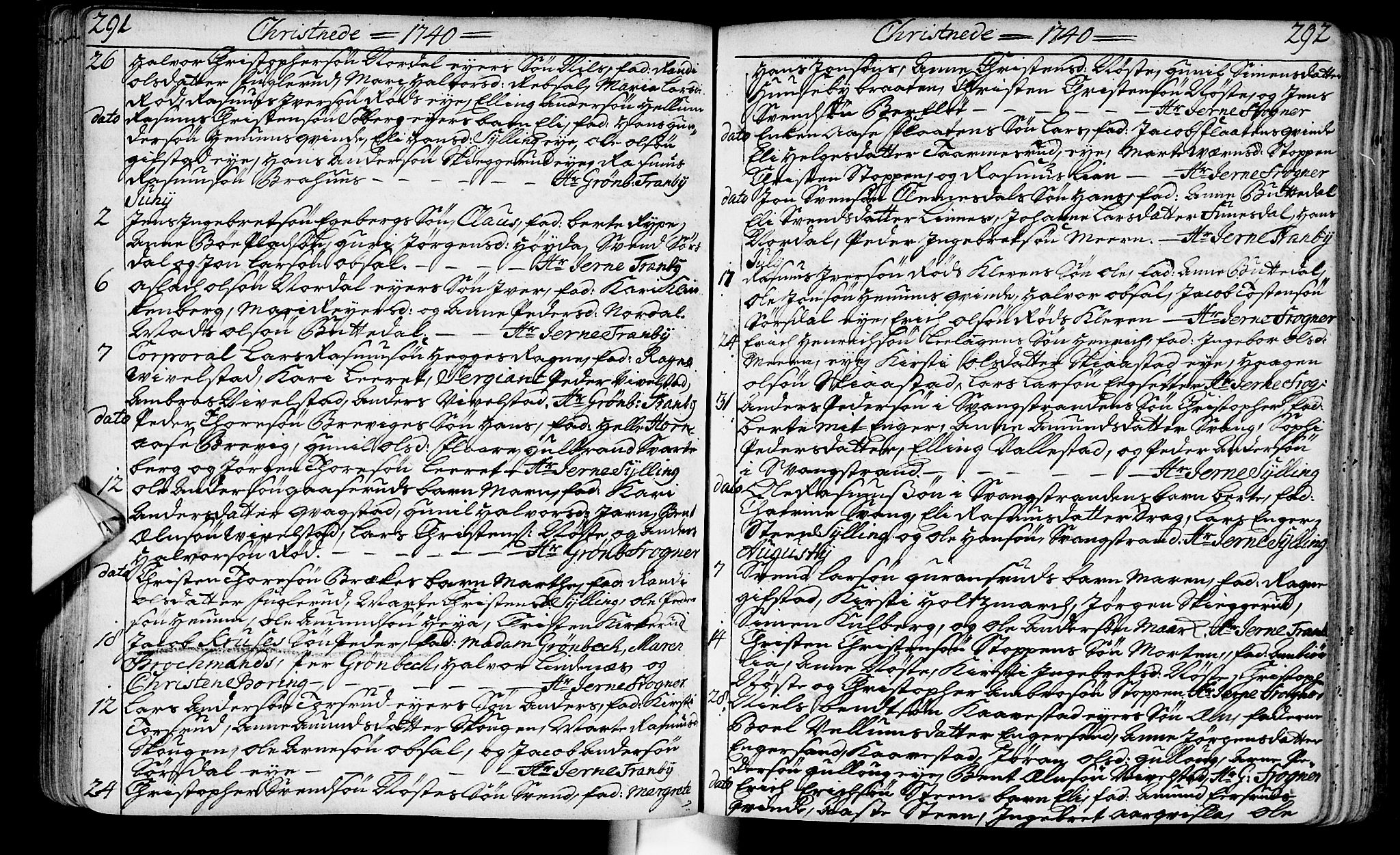 Lier kirkebøker, SAKO/A-230/F/Fa/L0003: Parish register (official) no. I 3, 1727-1748, p. 291-292
