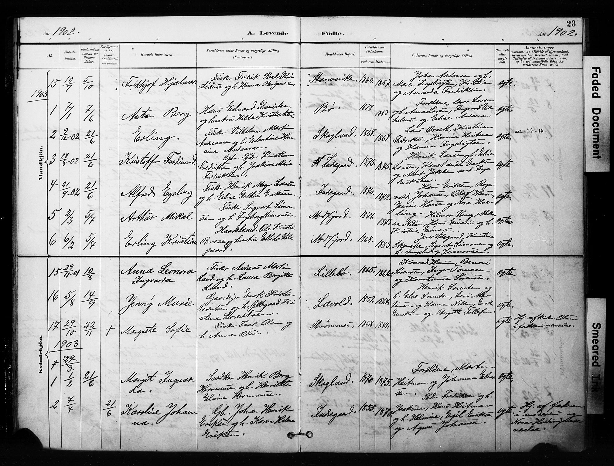 Berg sokneprestkontor, SATØ/S-1318/G/Ga/Gaa/L0005kirke: Parish register (official) no. 5, 1894-1905, p. 23
