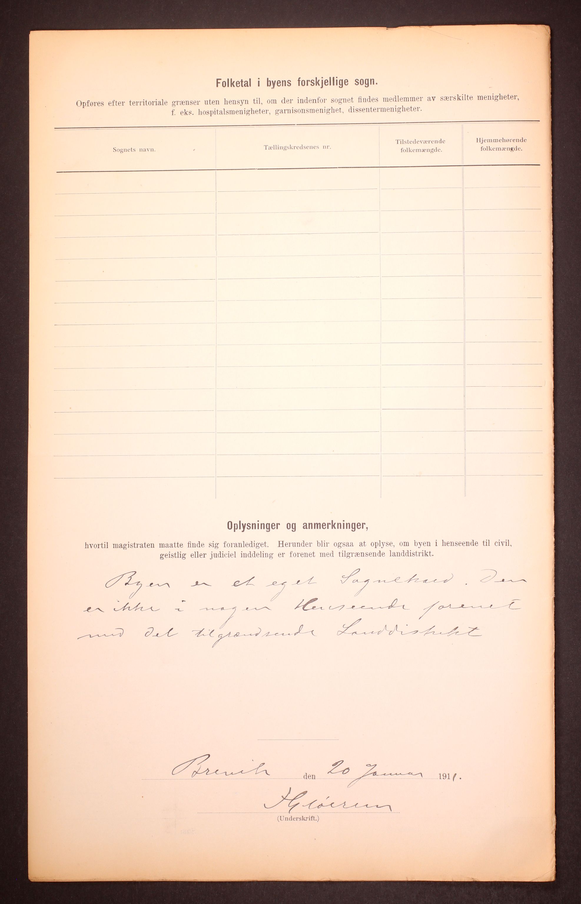 RA, 1910 census for Brevik, 1910, p. 3