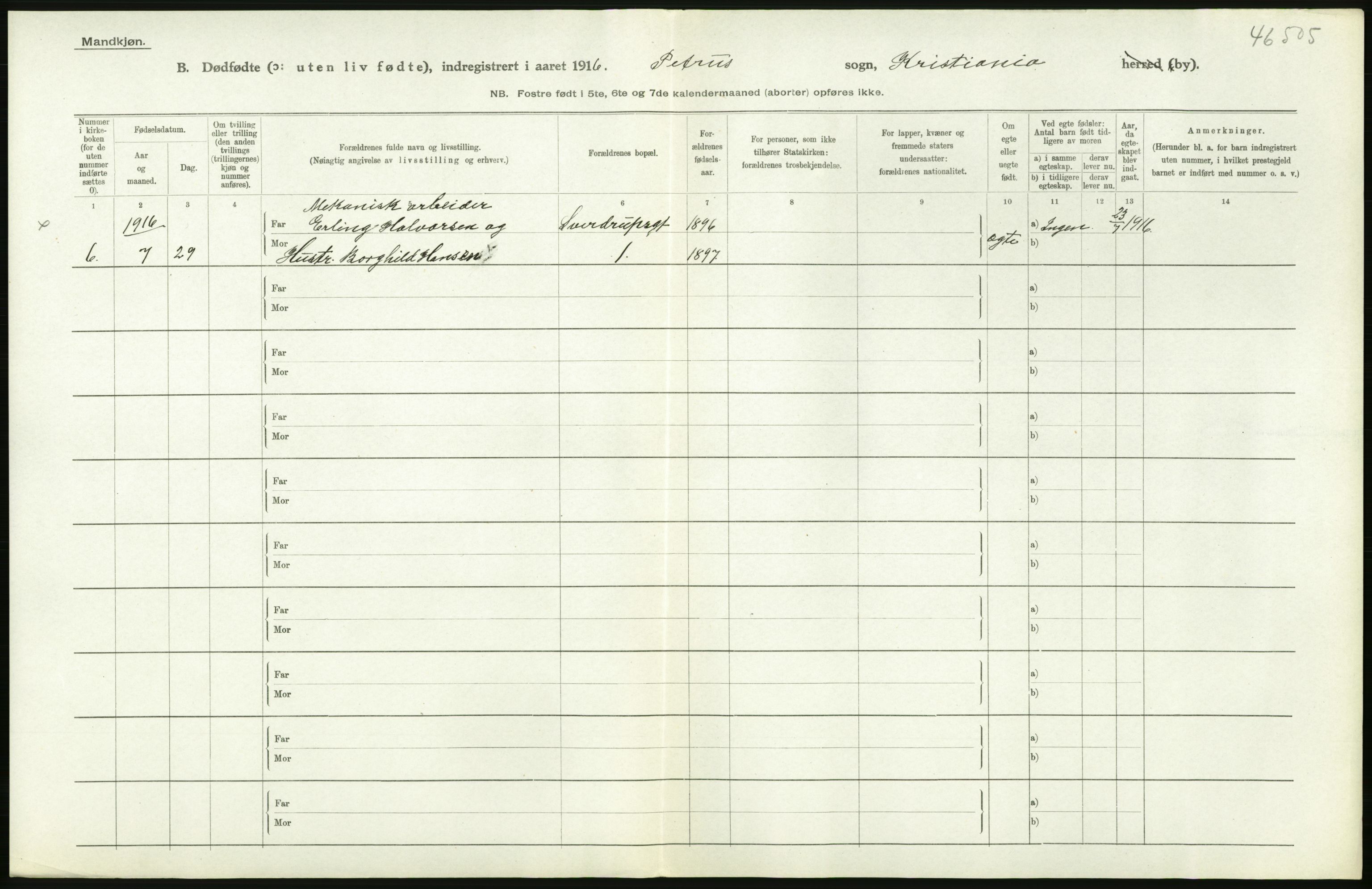 Statistisk sentralbyrå, Sosiodemografiske emner, Befolkning, AV/RA-S-2228/D/Df/Dfb/Dfbf/L0010: Kristiania: Døde, dødfødte., 1916, p. 552