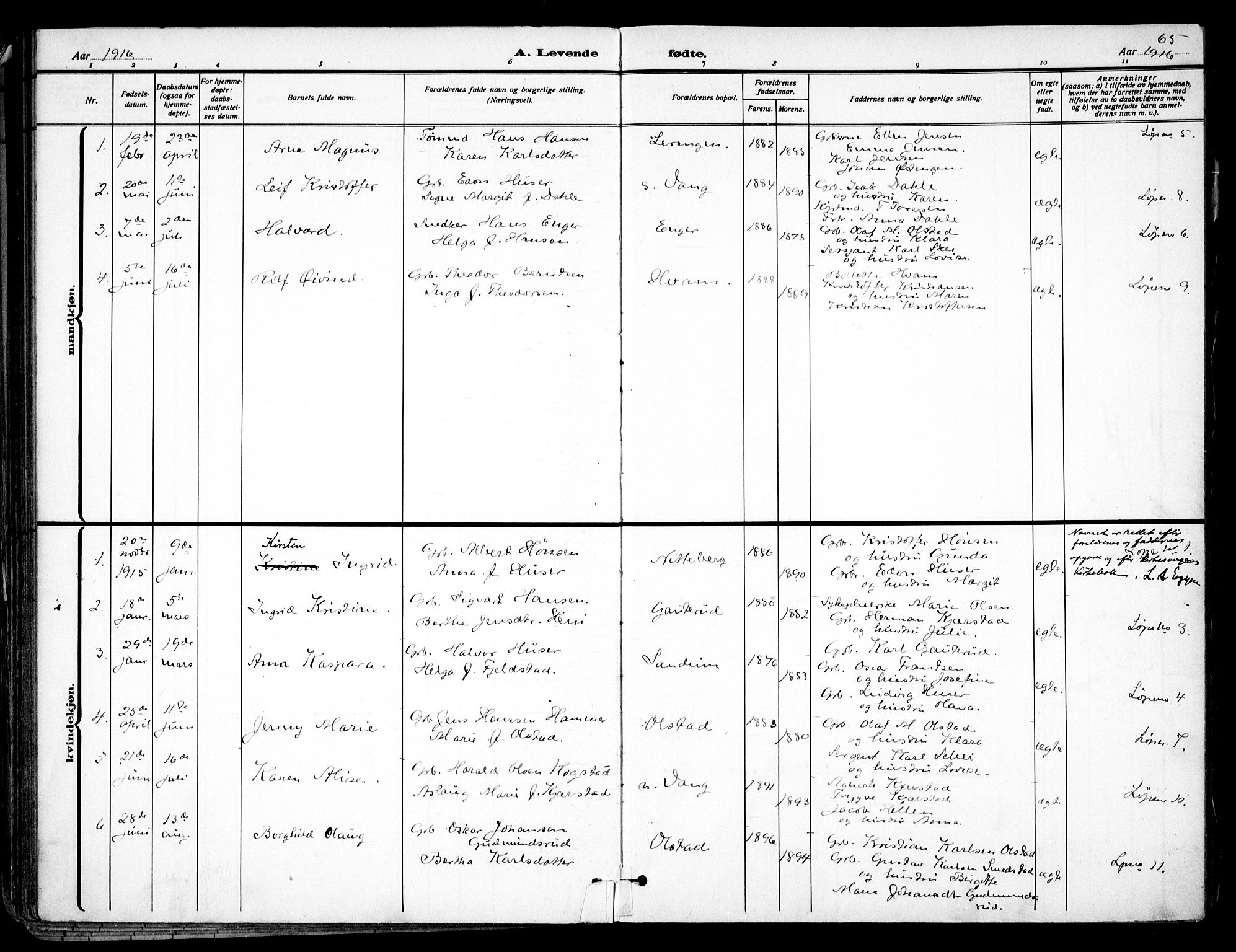 Gjerdrum prestekontor Kirkebøker, SAO/A-10412b/F/Fa/L0009: Parish register (official) no. I 9, 1881-1916, p. 65