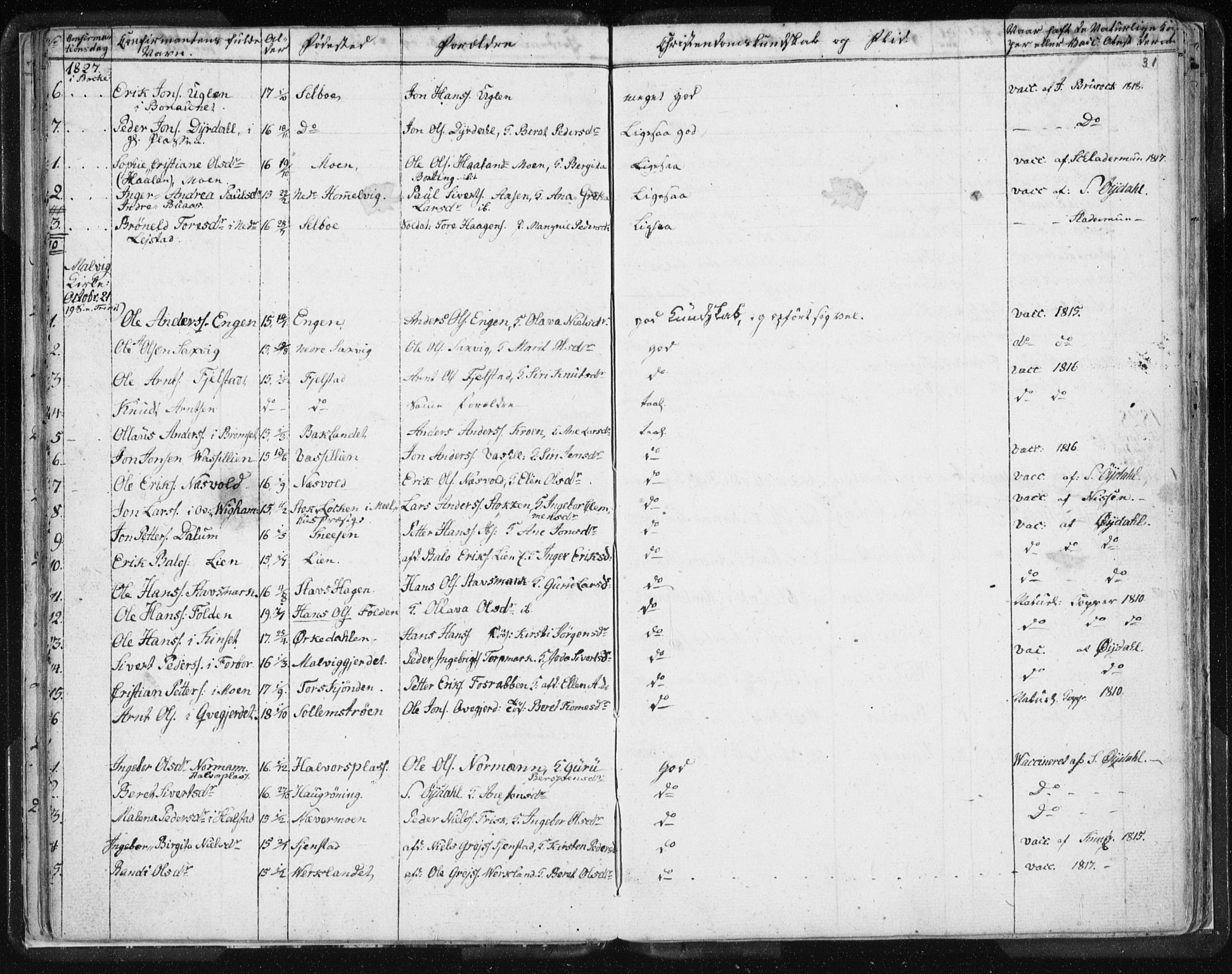 Ministerialprotokoller, klokkerbøker og fødselsregistre - Sør-Trøndelag, SAT/A-1456/616/L0404: Parish register (official) no. 616A01, 1823-1831, p. 31