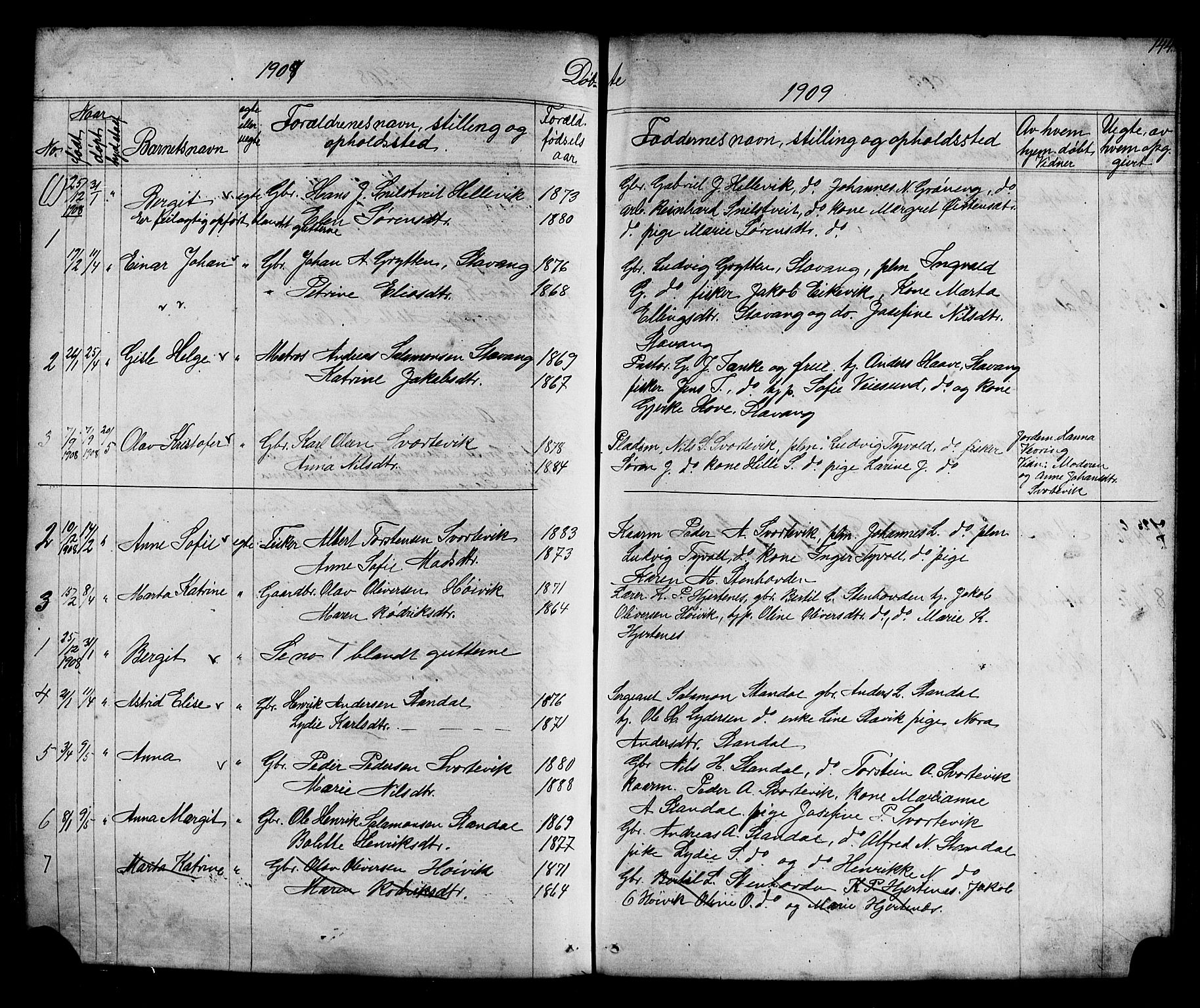 Kinn sokneprestembete, AV/SAB-A-80801/H/Hab/Habc/L0002: Parish register (copy) no. C 2, 1869-1918, p. 144