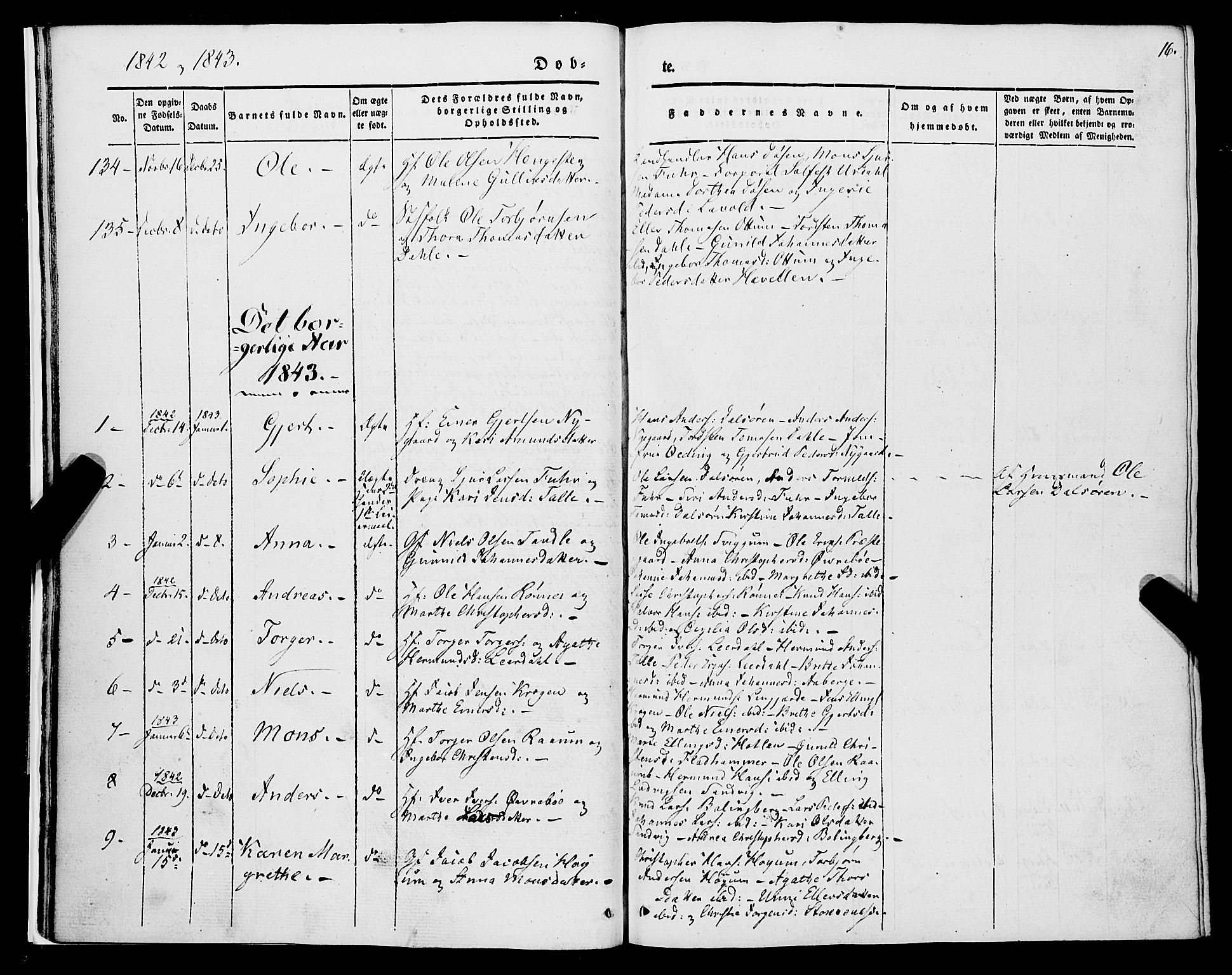 Luster sokneprestembete, SAB/A-81101/H/Haa/Haaa/L0006: Parish register (official) no. A 6, 1840-1848, p. 16