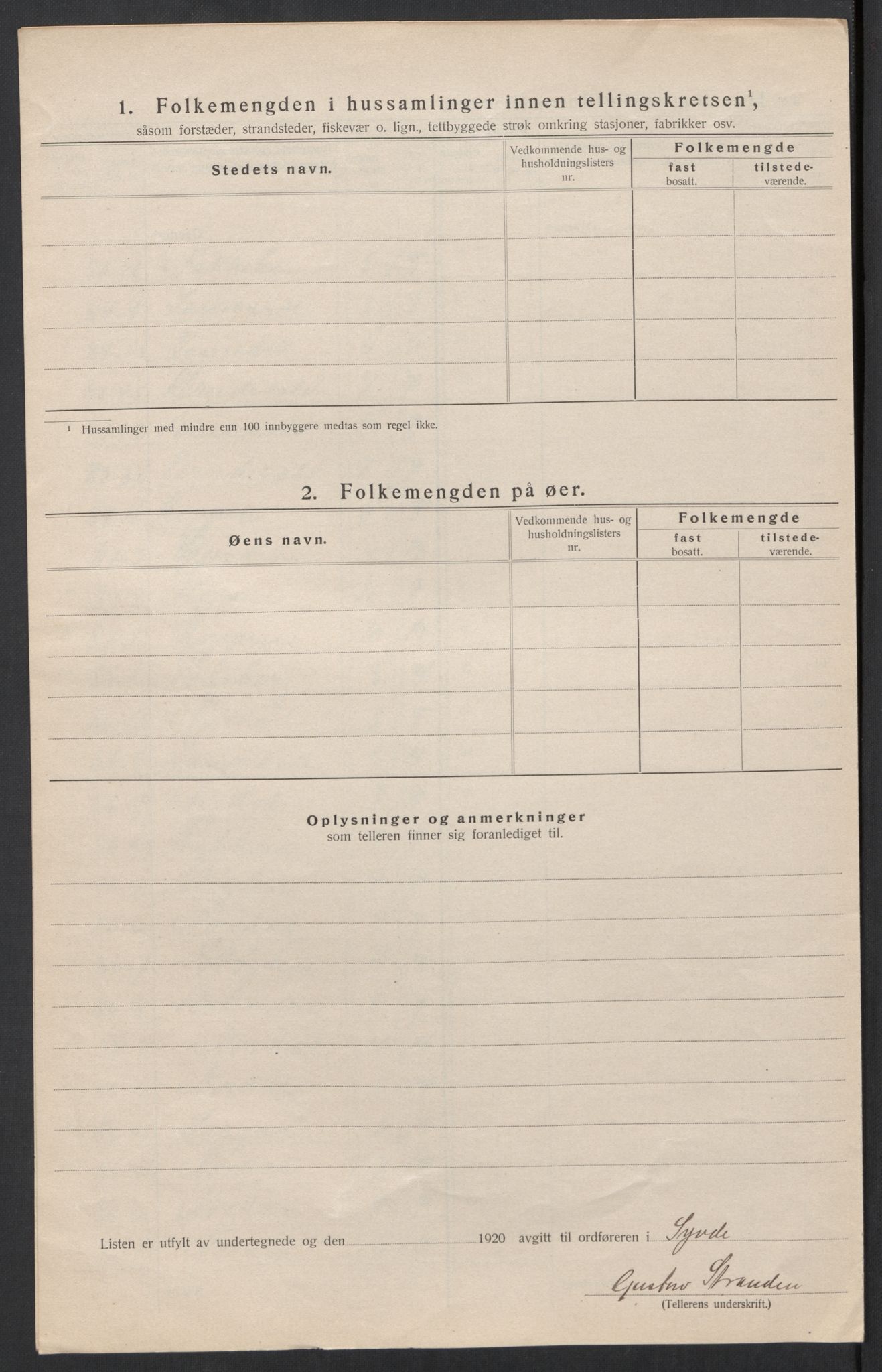 SAT, 1920 census for Syvde, 1920, p. 19