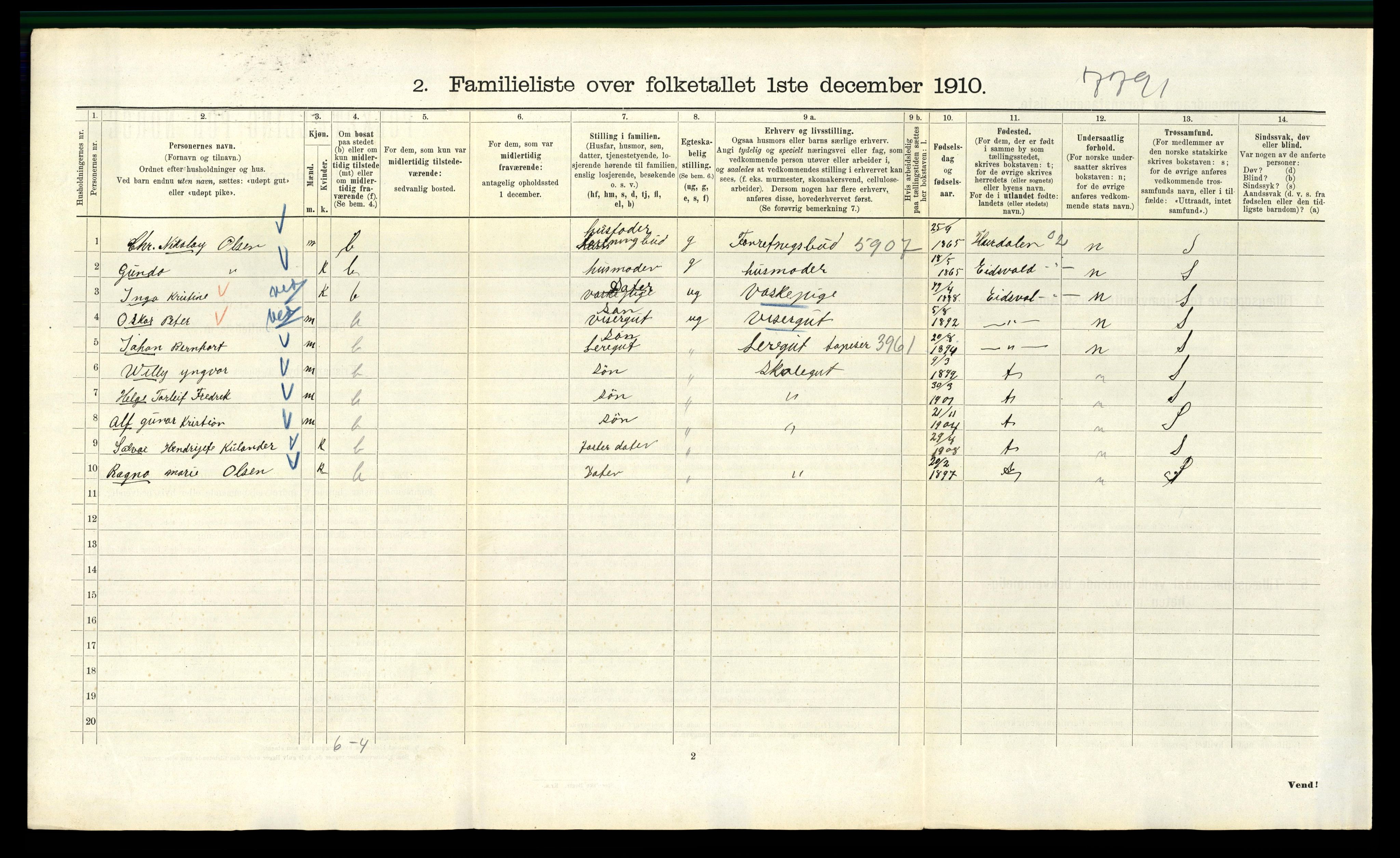 RA, 1910 census for Kristiania, 1910, p. 67872