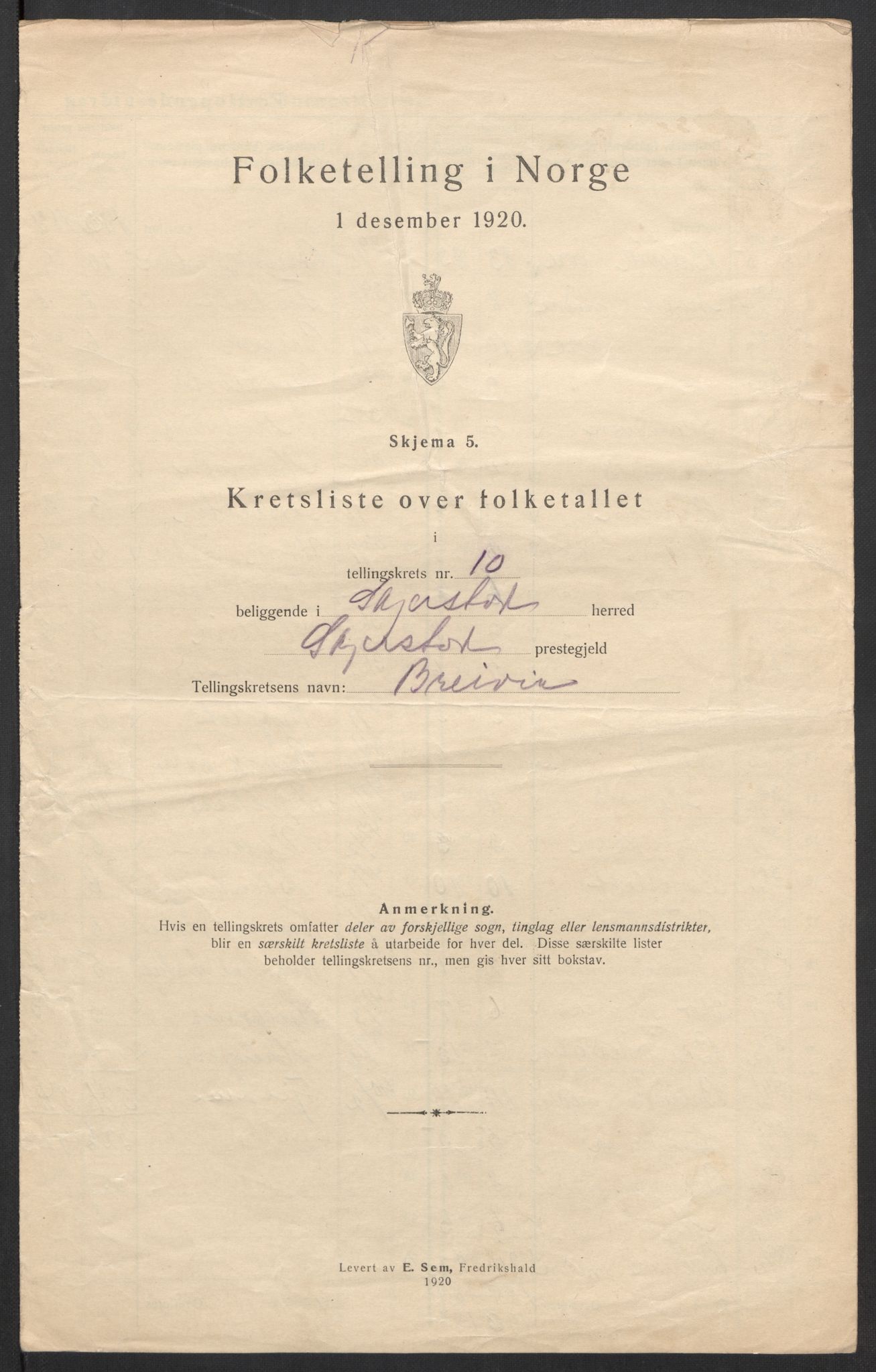 SAT, 1920 census for Skjerstad, 1920, p. 31