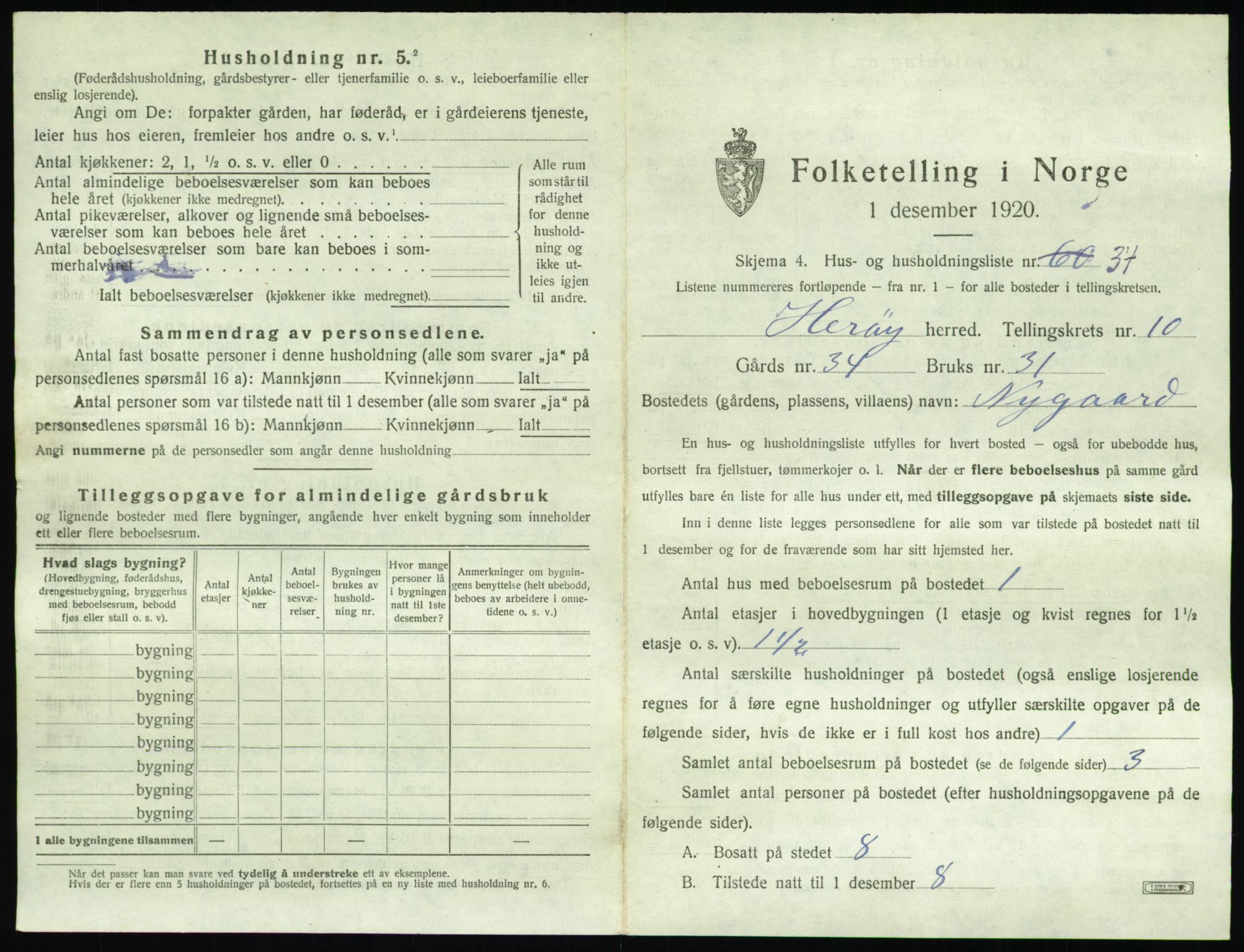 SAT, 1920 census for Herøy (MR), 1920, p. 877