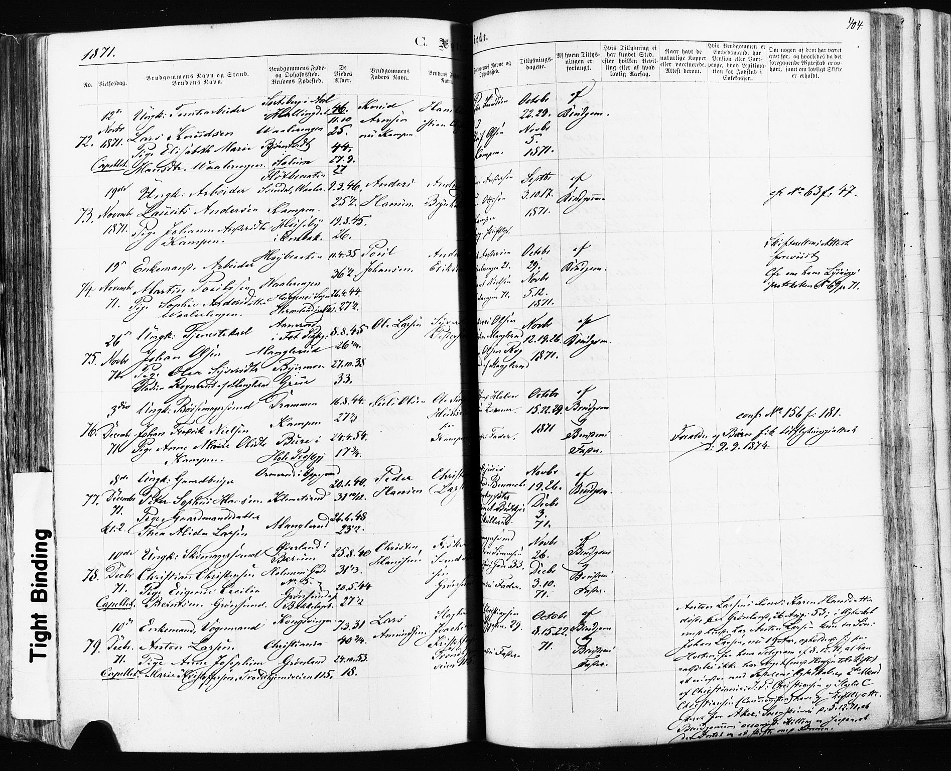 Østre Aker prestekontor Kirkebøker, AV/SAO-A-10840/F/Fa/L0003: Parish register (official) no. I 3, 1869-1875, p. 404