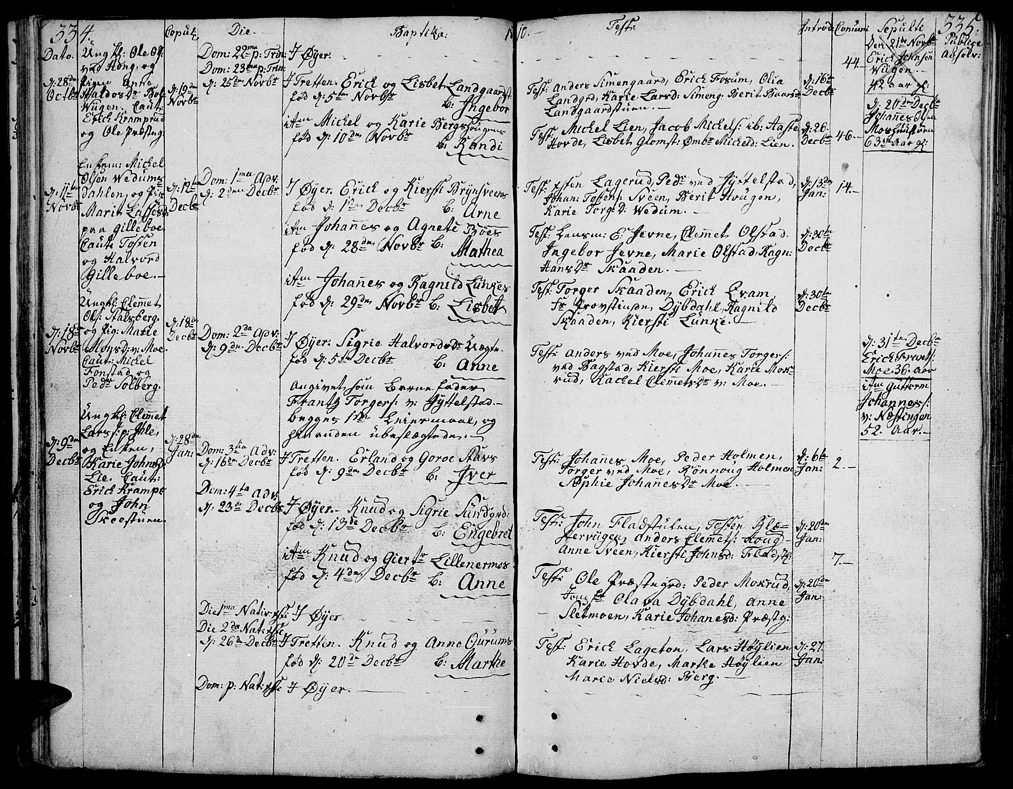 Øyer prestekontor, AV/SAH-PREST-084/H/Ha/Haa/L0003: Parish register (official) no. 3, 1784-1824, p. 334-335