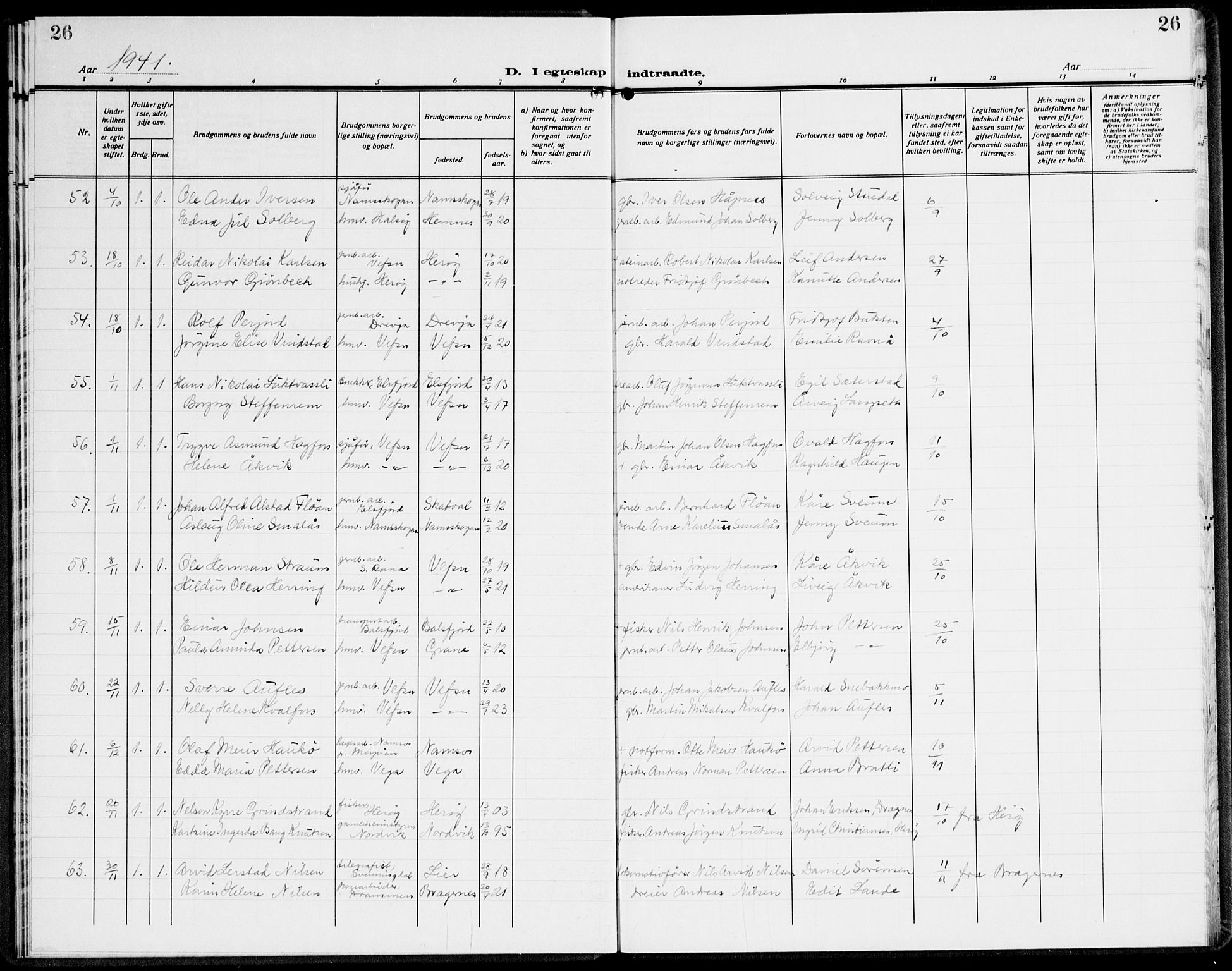 Ministerialprotokoller, klokkerbøker og fødselsregistre - Nordland, SAT/A-1459/820/L0304: Parish register (copy) no. 820C06, 1934-1944, p. 26