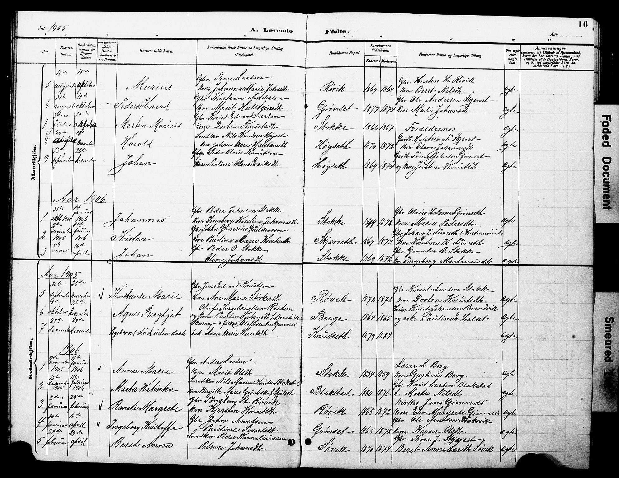 Ministerialprotokoller, klokkerbøker og fødselsregistre - Møre og Romsdal, AV/SAT-A-1454/585/L0973: Parish register (copy) no. 585C01, 1893-1930, p. 16